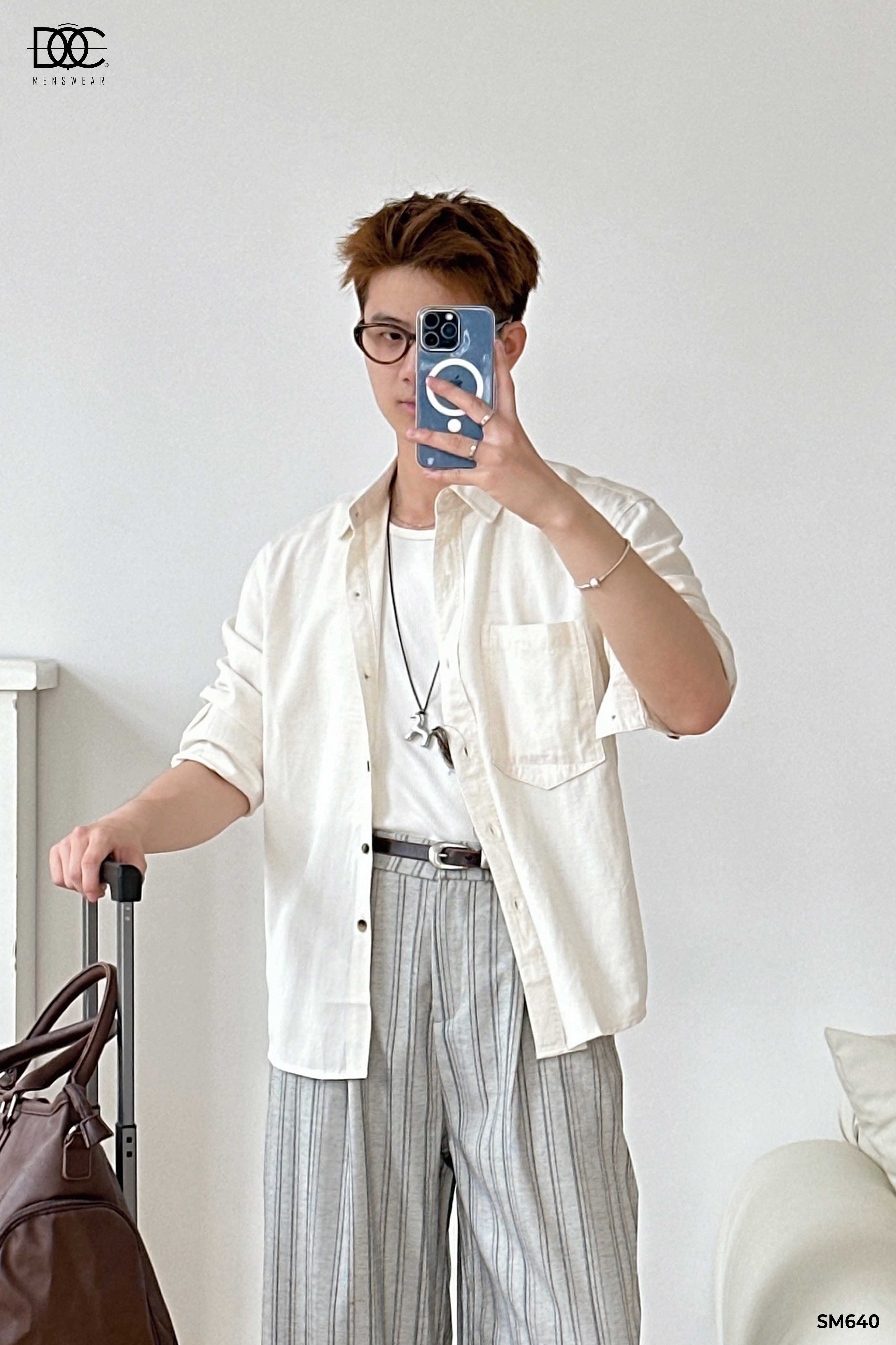 Áo sơ mi Linen cơ bản phom oversize - SM640