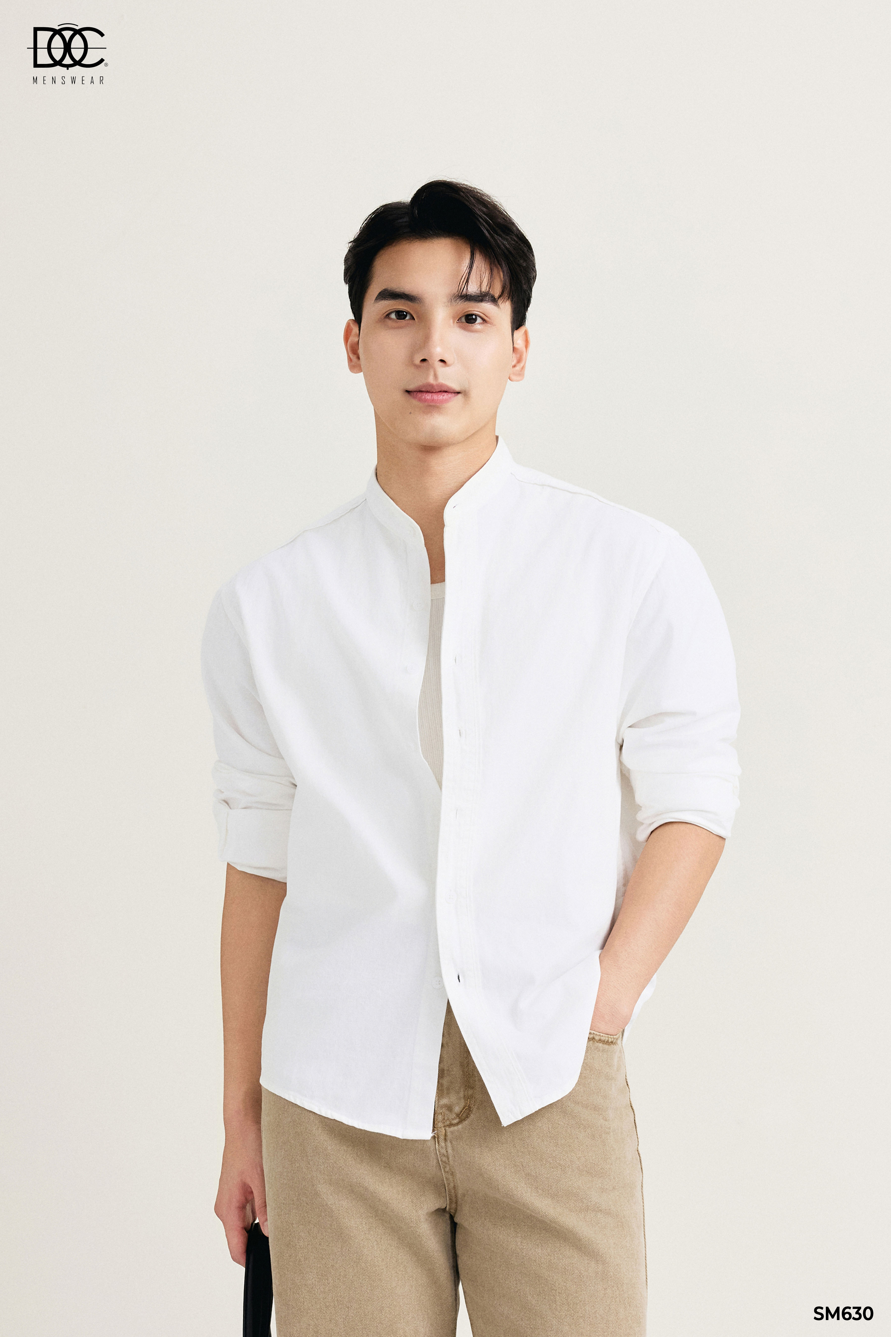 Áo sơ mi cotton 2 in 1 phom rộng - SM630