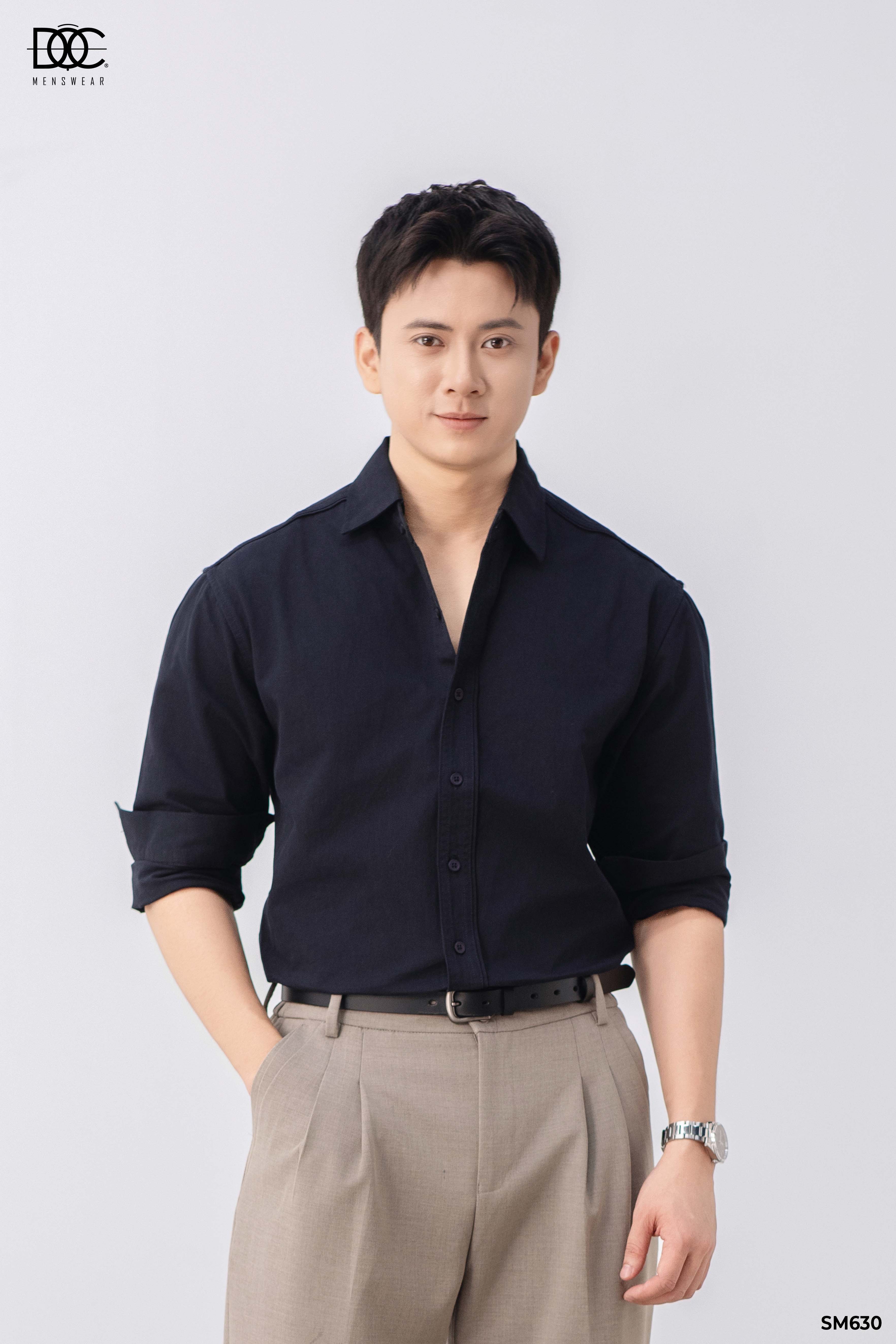 Áo sơ mi cotton 2 in 1 phom rộng - SM630