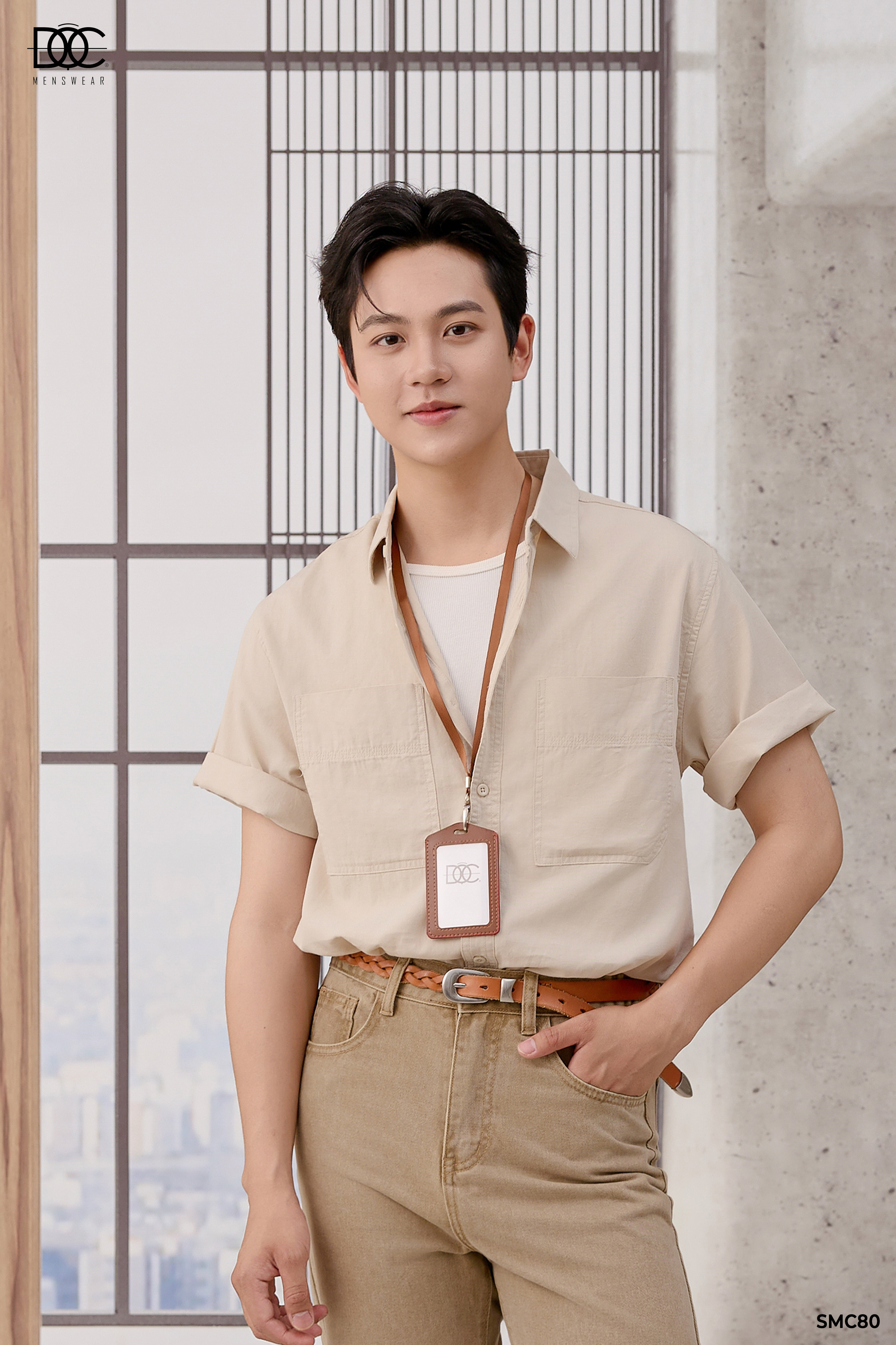 Áo sơ mi cộc tay 100% cotton basic - SMC80