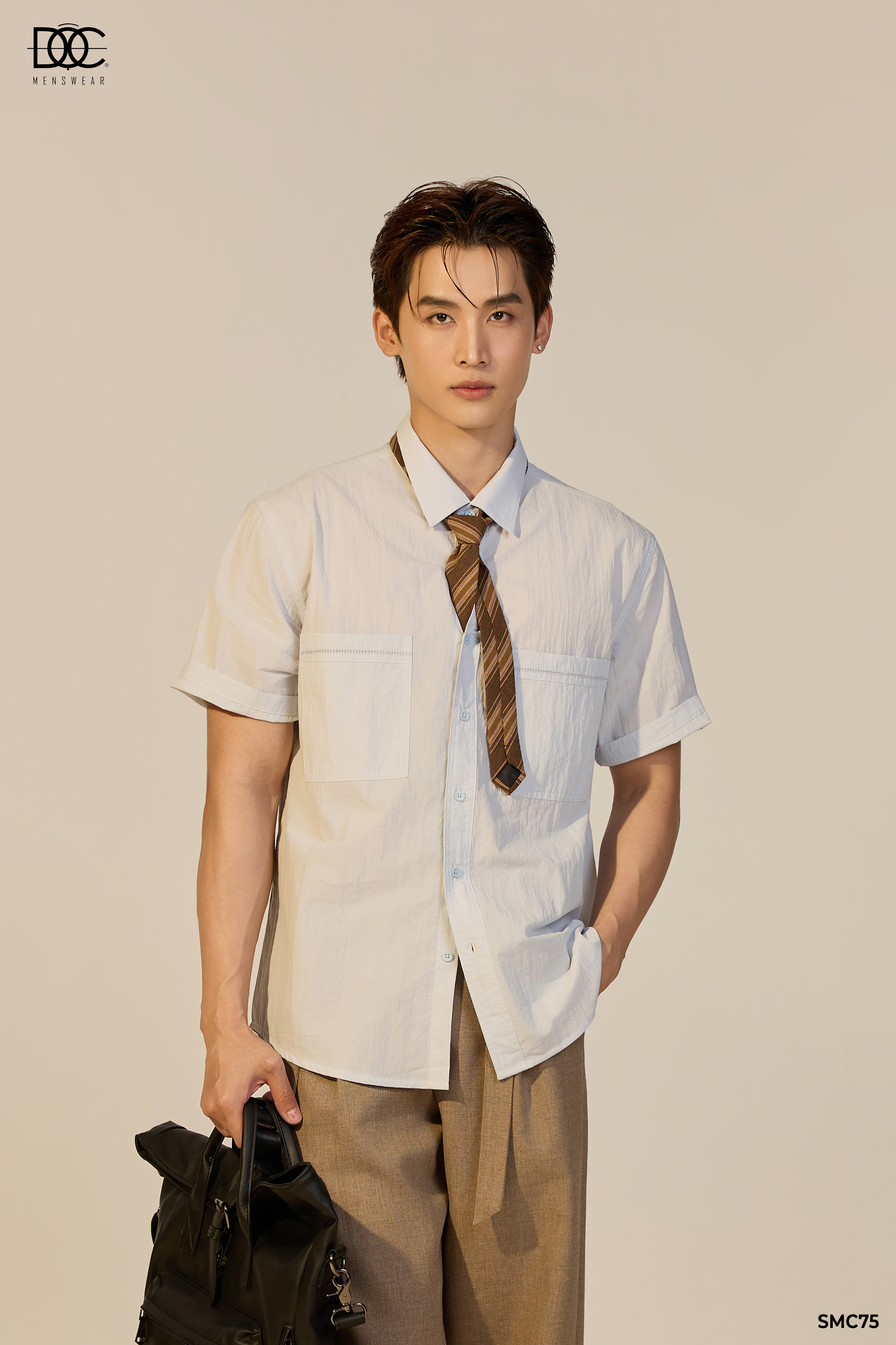 Áo sơ mi cộc tay cotton basic - SMC75