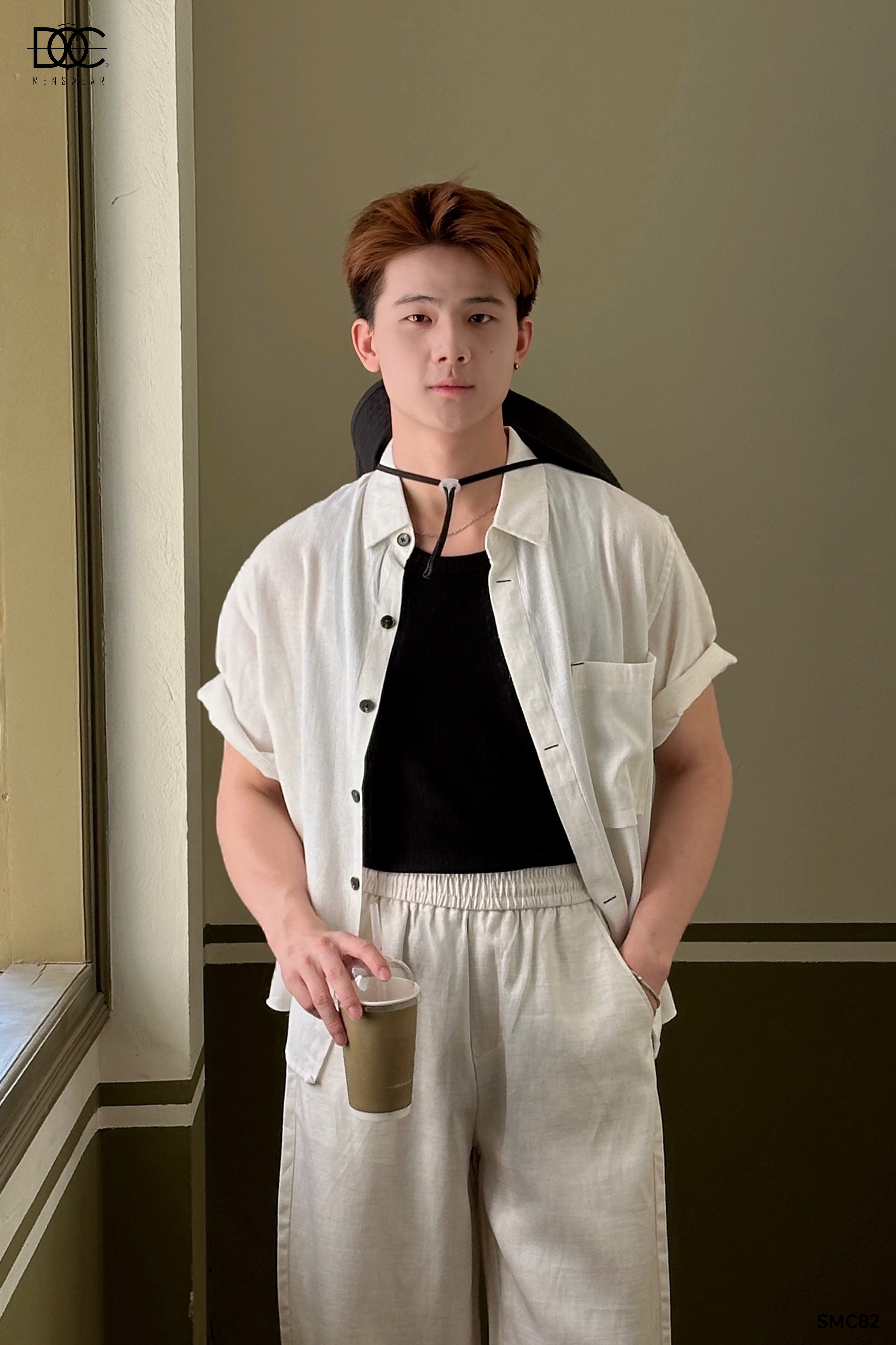 Áo sơ mi cộc tay linen trơn cơ bản - SMC82