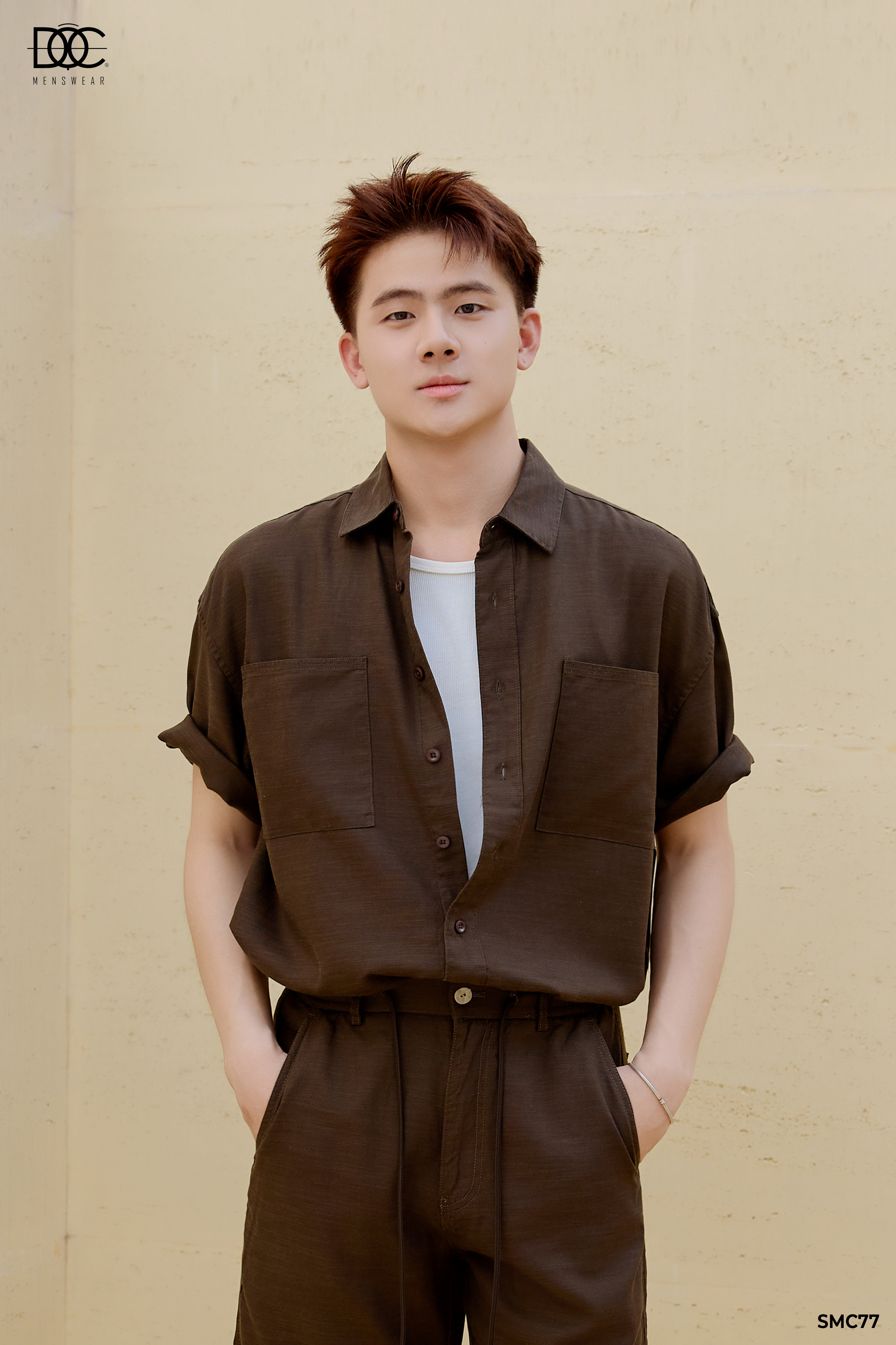 Áo sơ mi cộc tay cotton twill basic - SMC77
