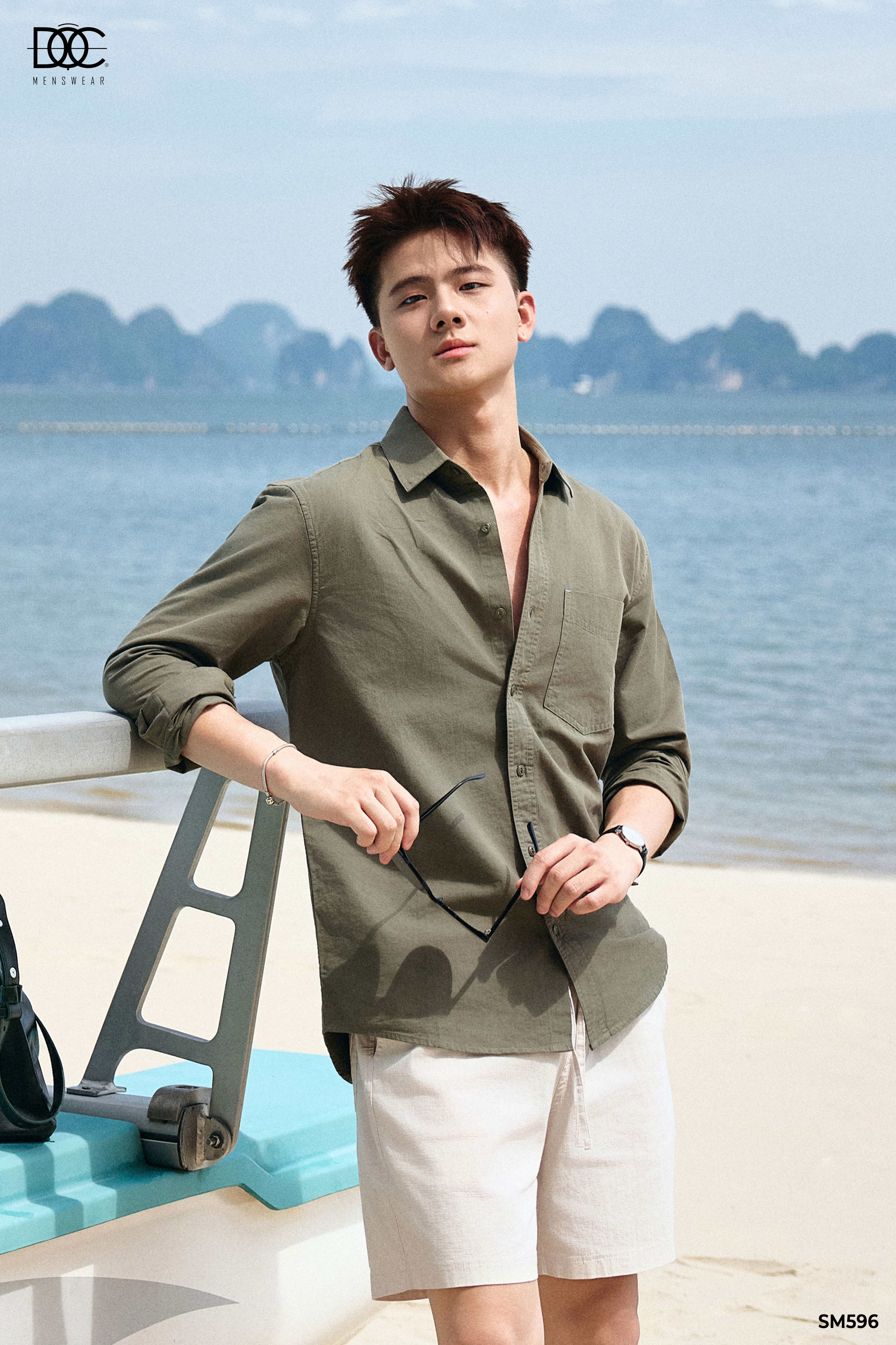 Áo sơ mi vải Kate cơ bản basic - SM596