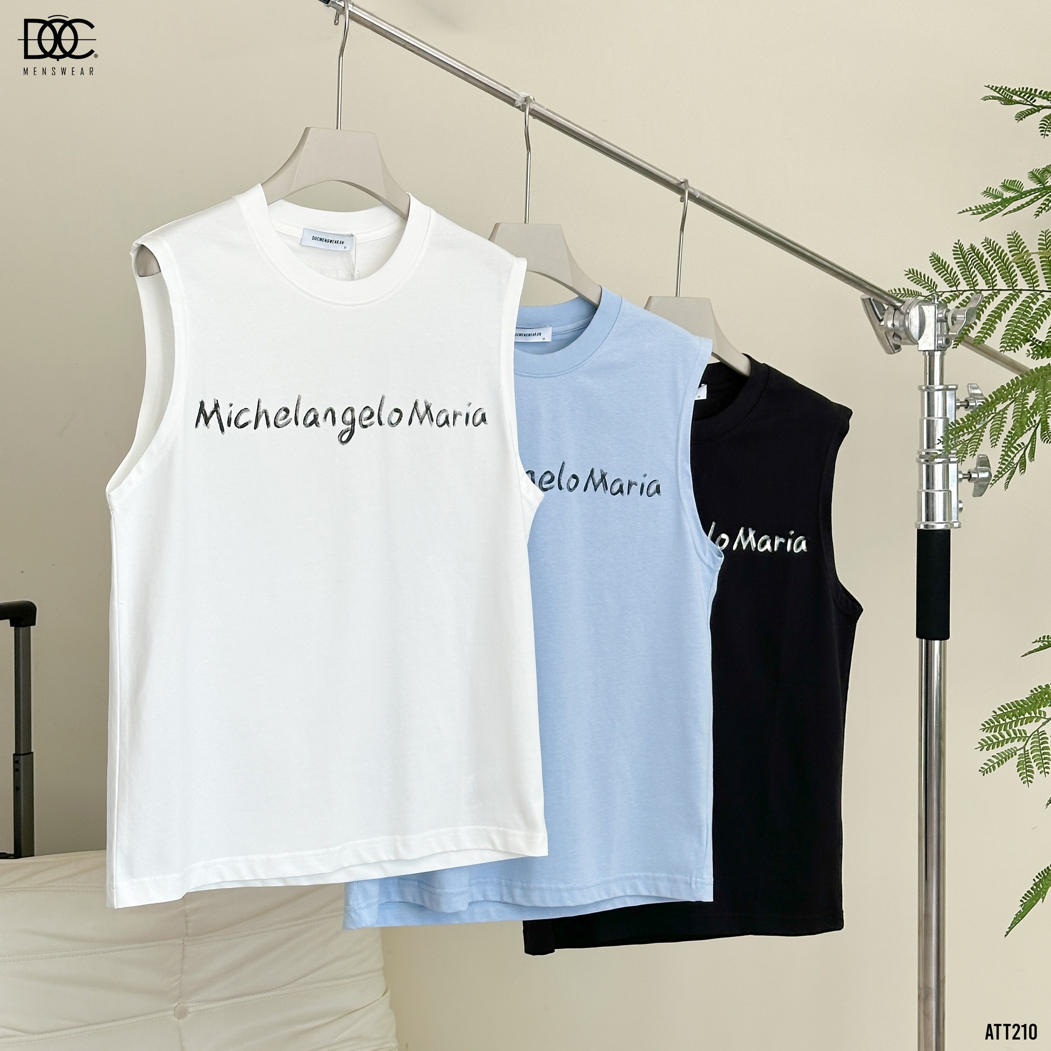 Áo tanktop thun cotton in chữ - ATT210