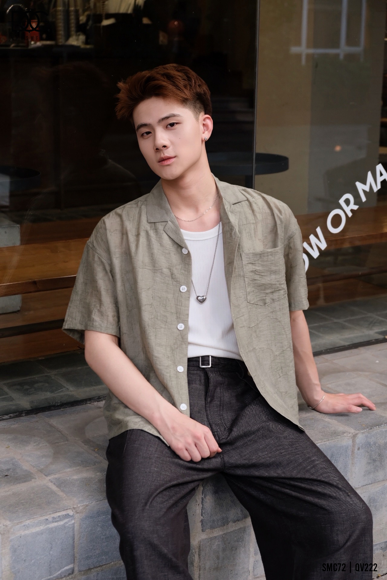 Áo sơ mi cộc tay Tencel loang màu - SMC72