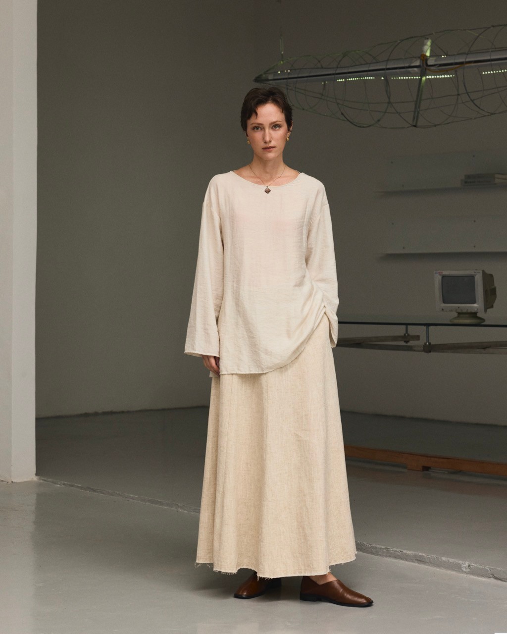 Macan Linen Midi Skirt