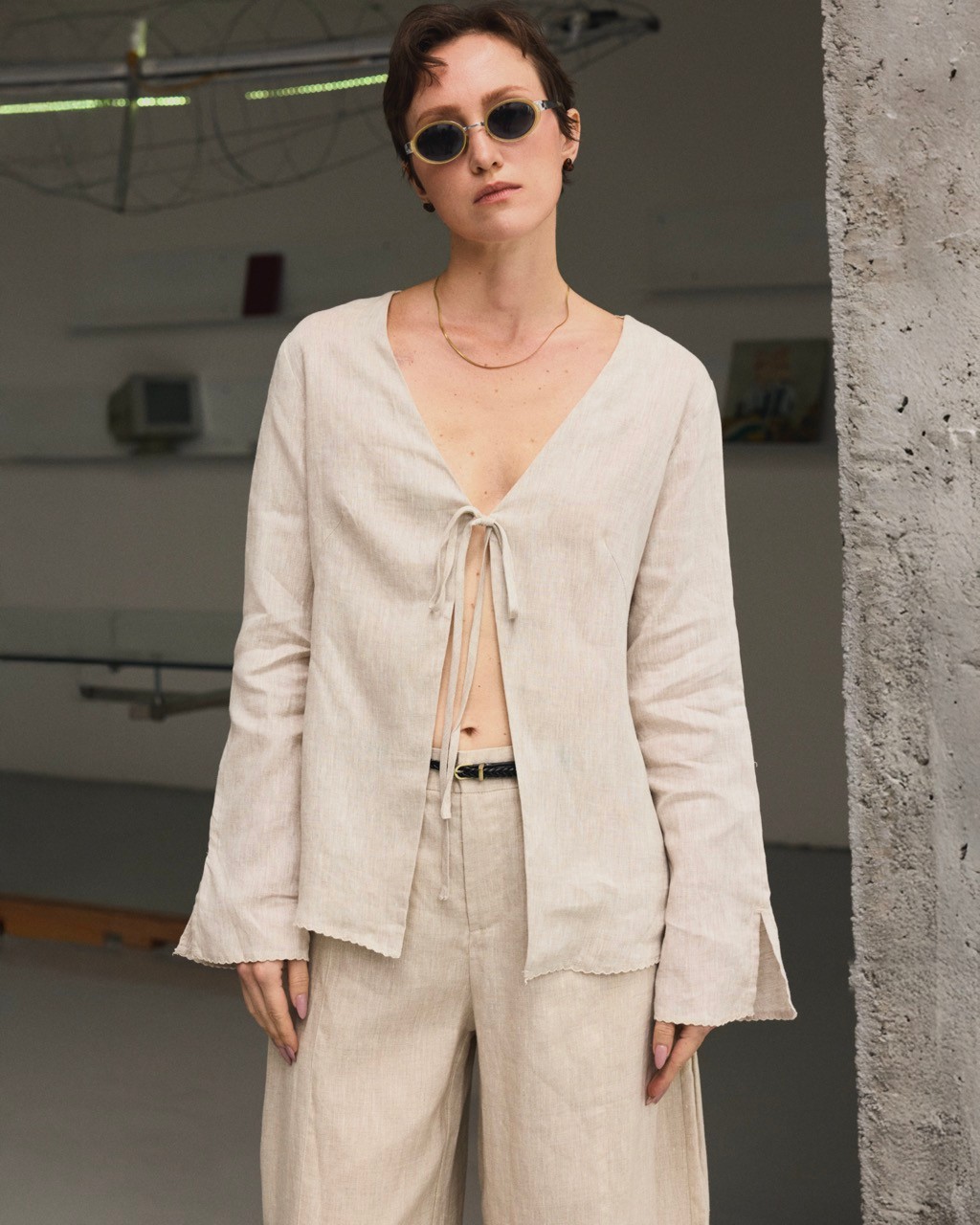 Moro Linen Top