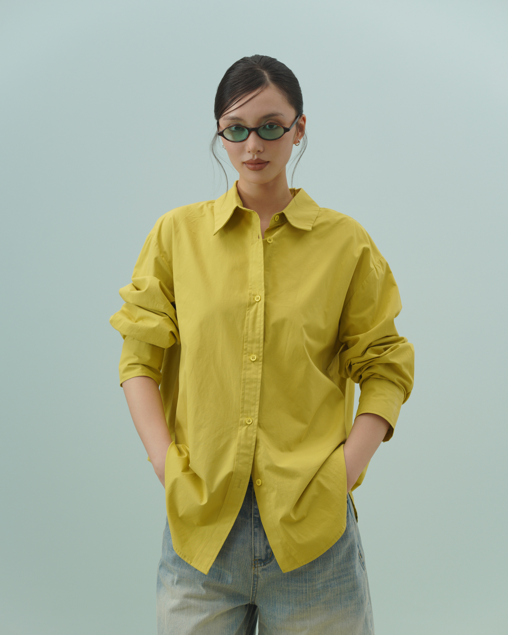Arden Relaxed Shirt (62063090_Áo sơ mi nữ dài tay dáng rộng basic, từ vải dệt thoi)