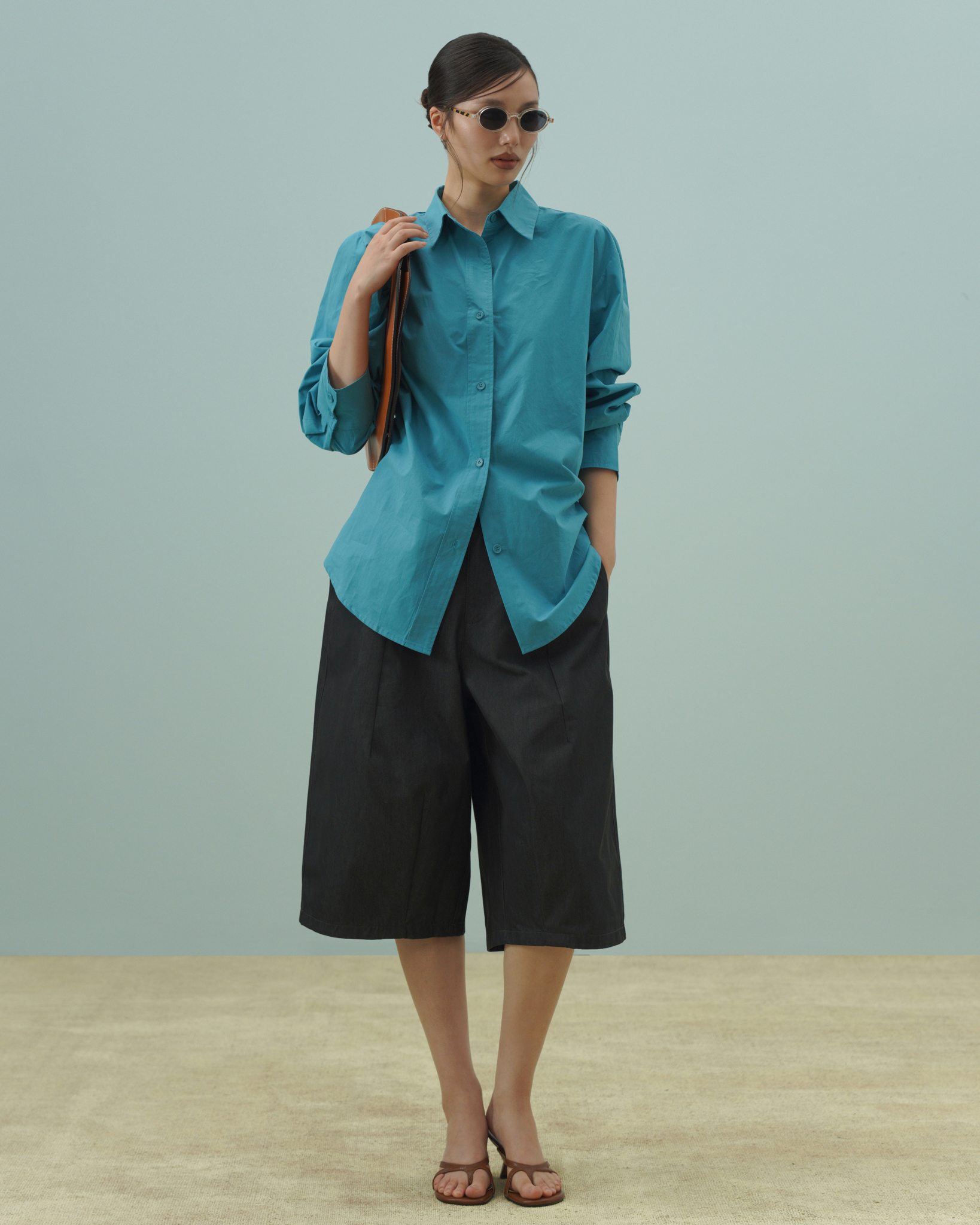 Arden Relaxed Shirt (62063090_Áo sơ mi nữ dài tay dáng rộng basic, từ vải dệt thoi)