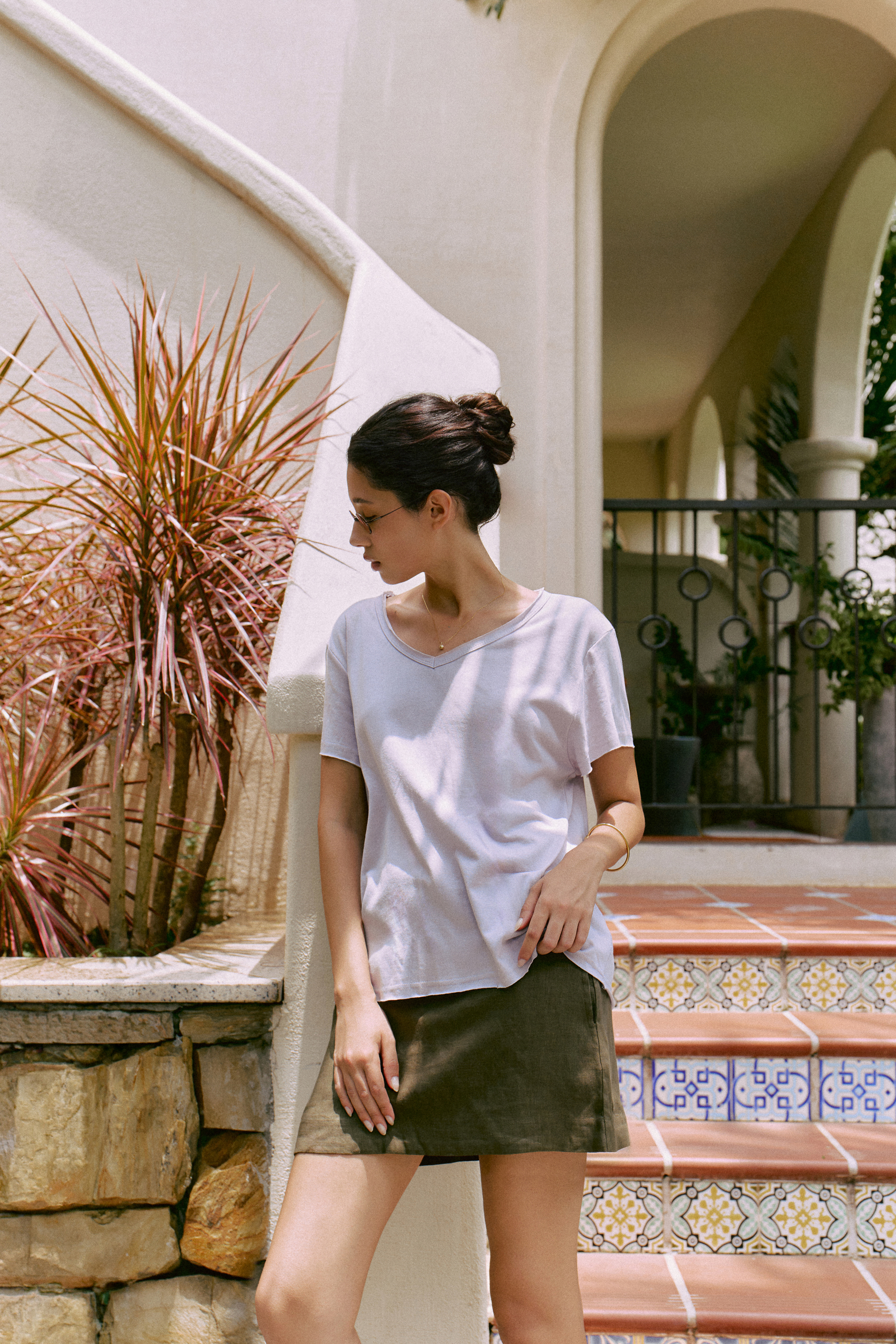Aurelia Linen Mini Skirt (62045990_Chân váy ngắn nữ có quần đùi lót bên trong, từ vải dệt thoi)
