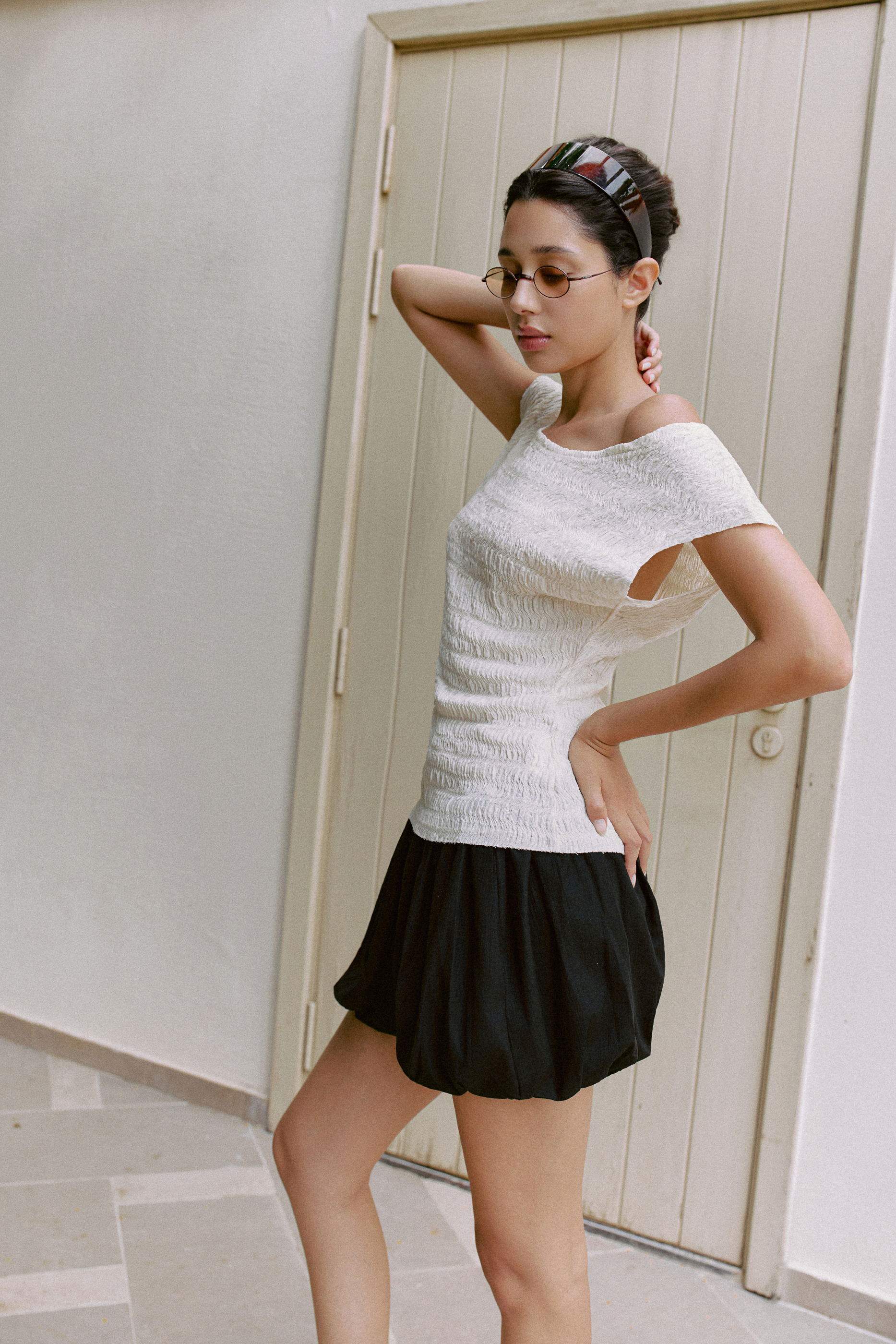 Bowfie Puff Shorts (62046200_Quần soóc nữ kiểu dáng bồng, từ vải dệt thoi)