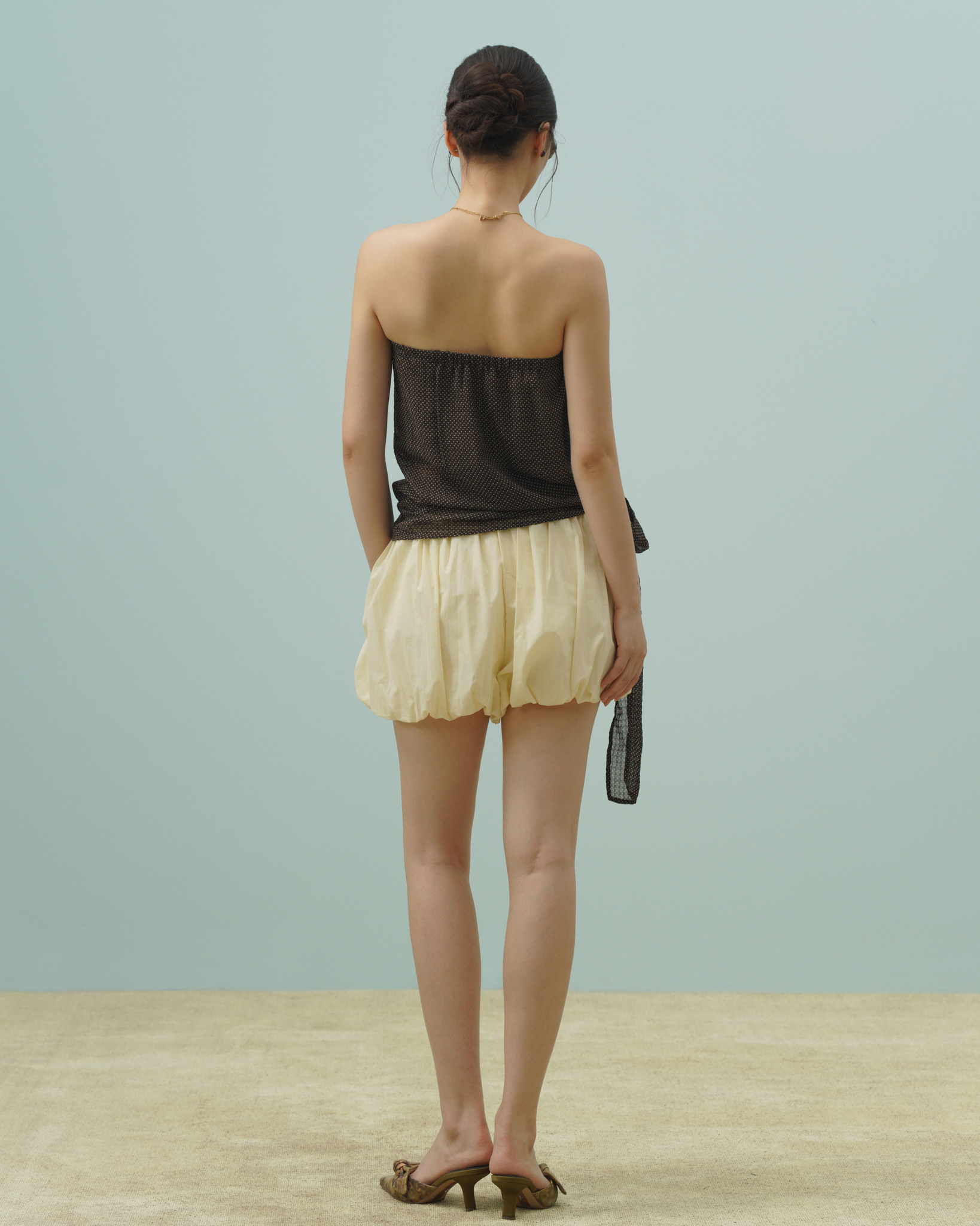Bowfie Puff Shorts (62046200_Quần soóc nữ kiểu dáng bồng, từ vải dệt thoi)