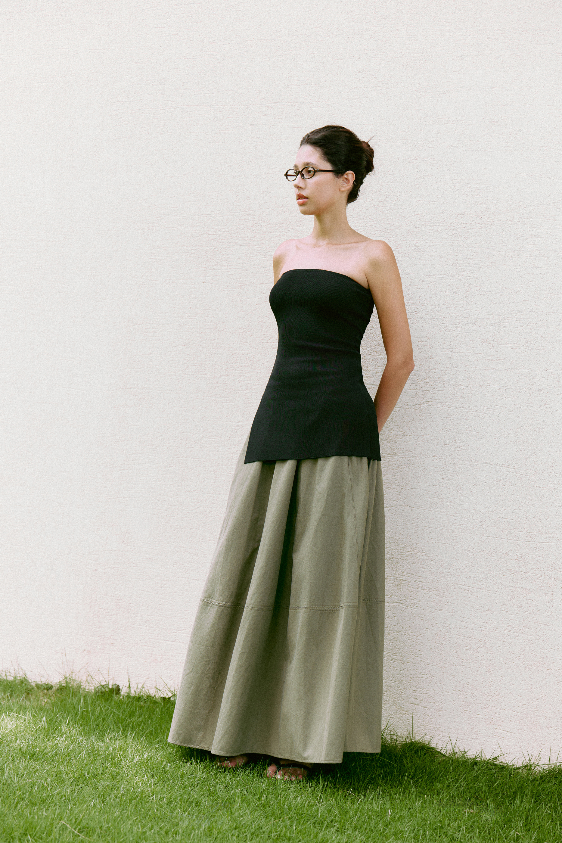 Camille Midi Skirt (62045290_Chân váy dài nữ dáng chữ A xòe rộng, từ vải dệt thoi)