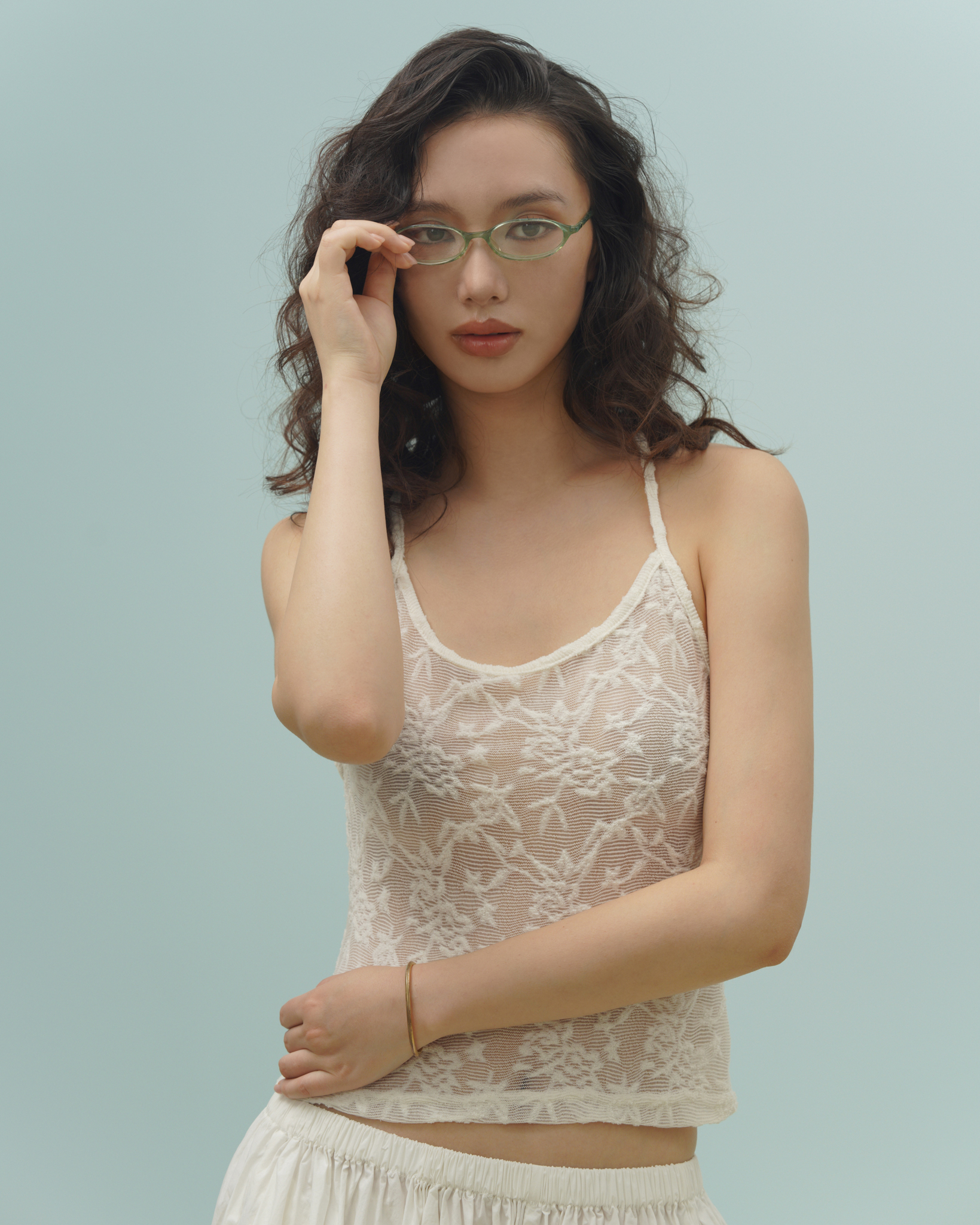 Elodie Lace Camisole (62046200_Áo nữ cổ yếm bằng vải ren dệt kim)