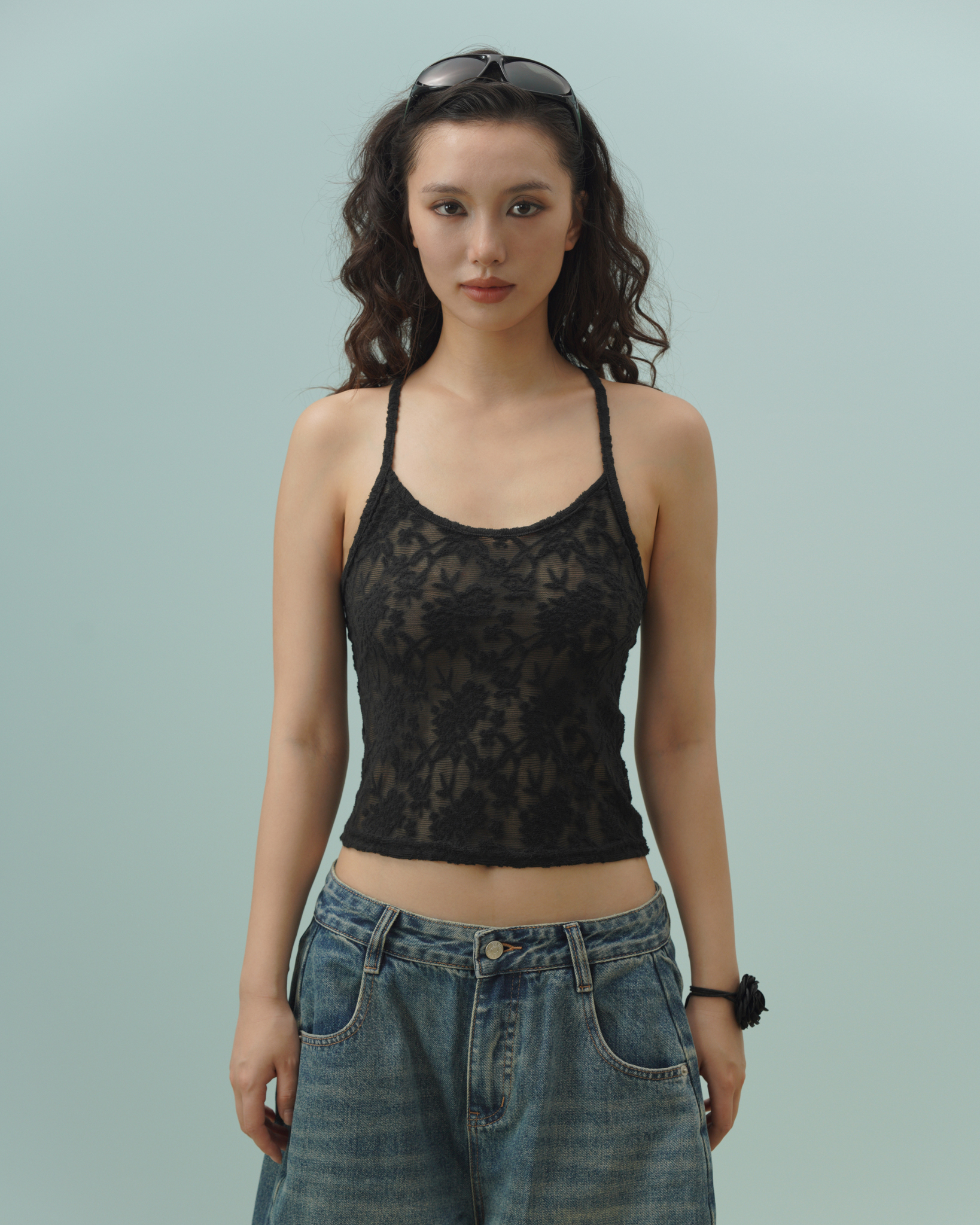 Elodie Lace Camisole (62046200_Áo nữ cổ yếm bằng vải ren dệt kim)