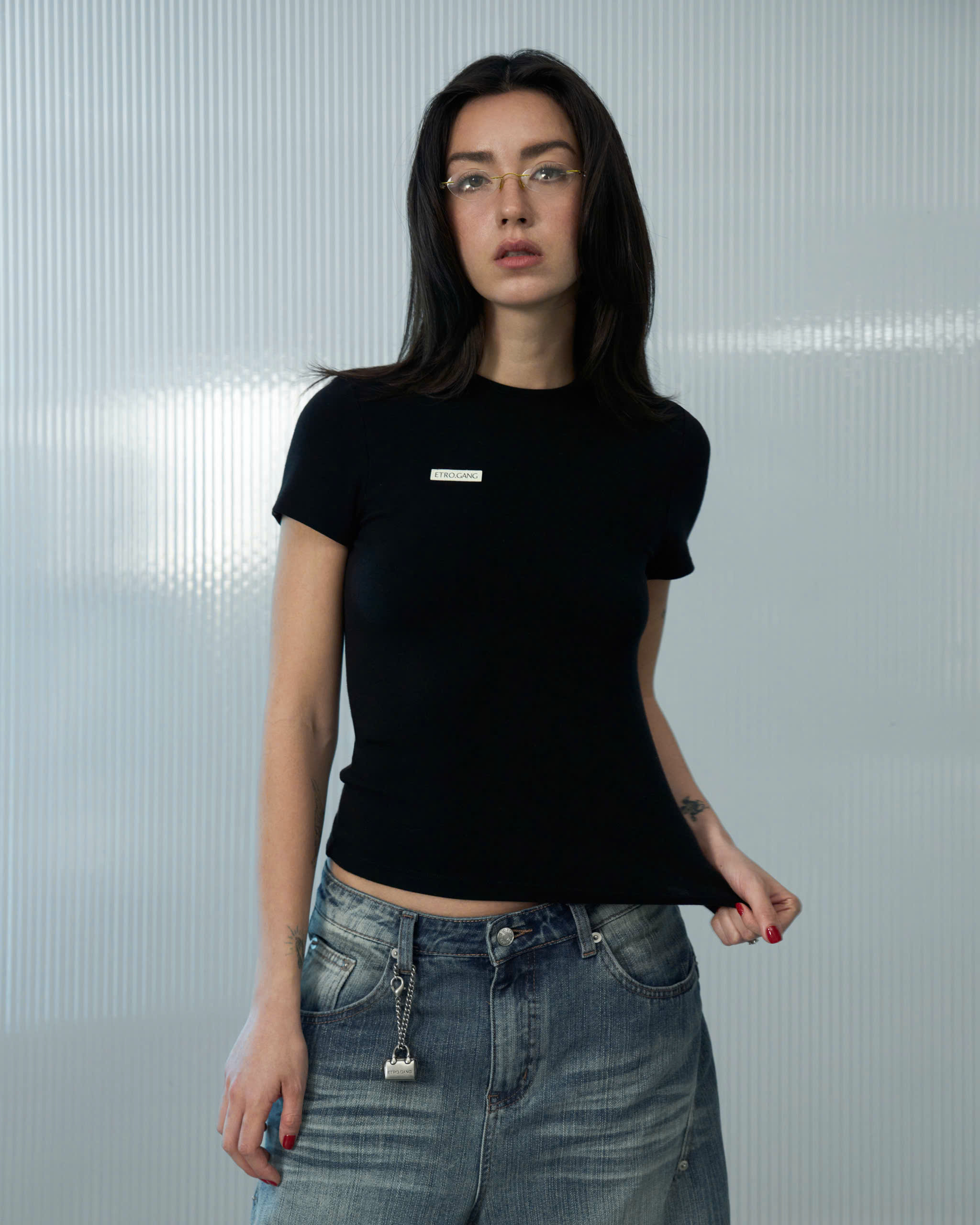 Subtle Mark Tee (61099030_Áo phông nữ, vải dệt kim, đính tag EG)
