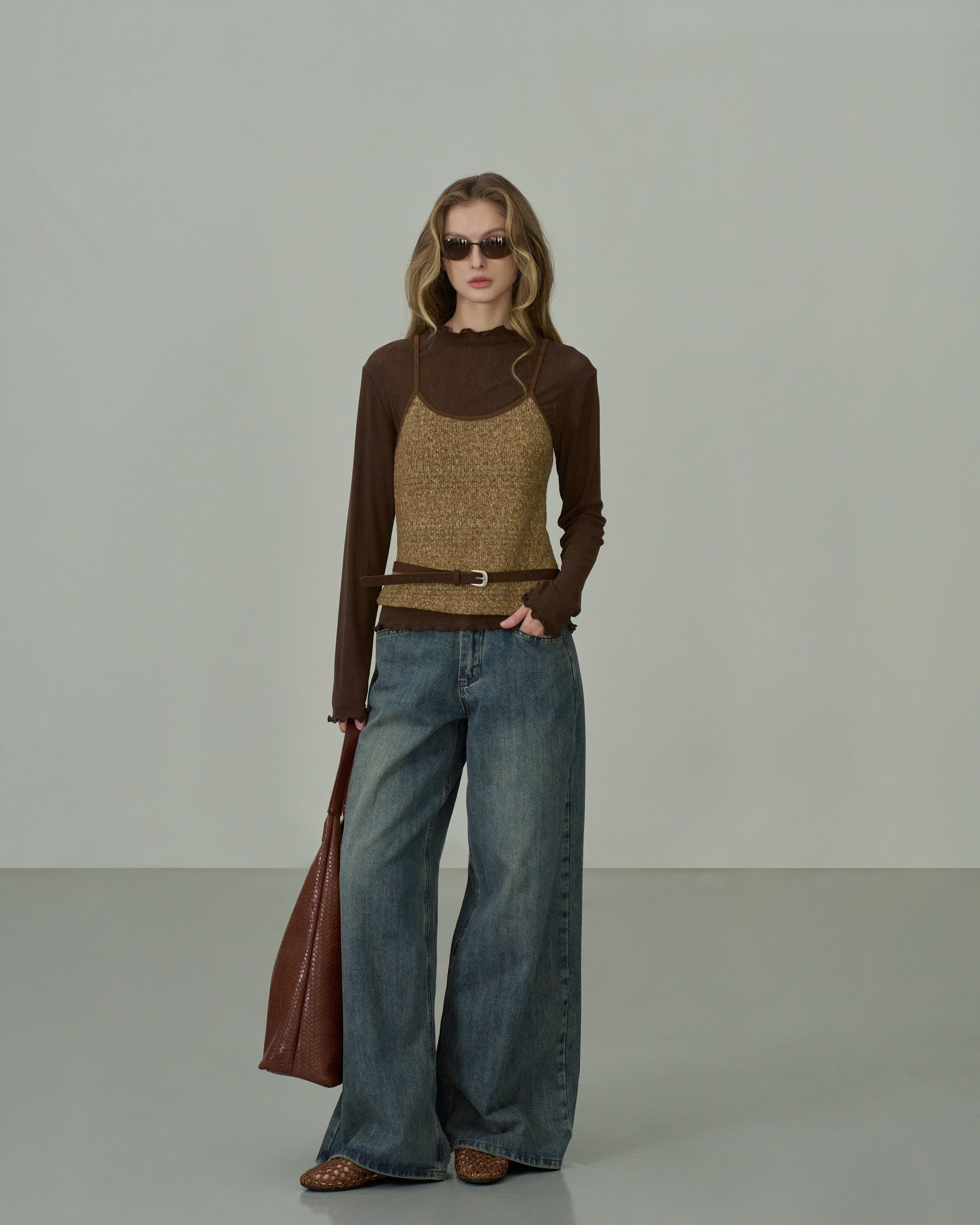 Jacoby Jeans (62046200_Quần bò dài nữ ống suông,cạp thêu túi chữ, vải dệt thoi)