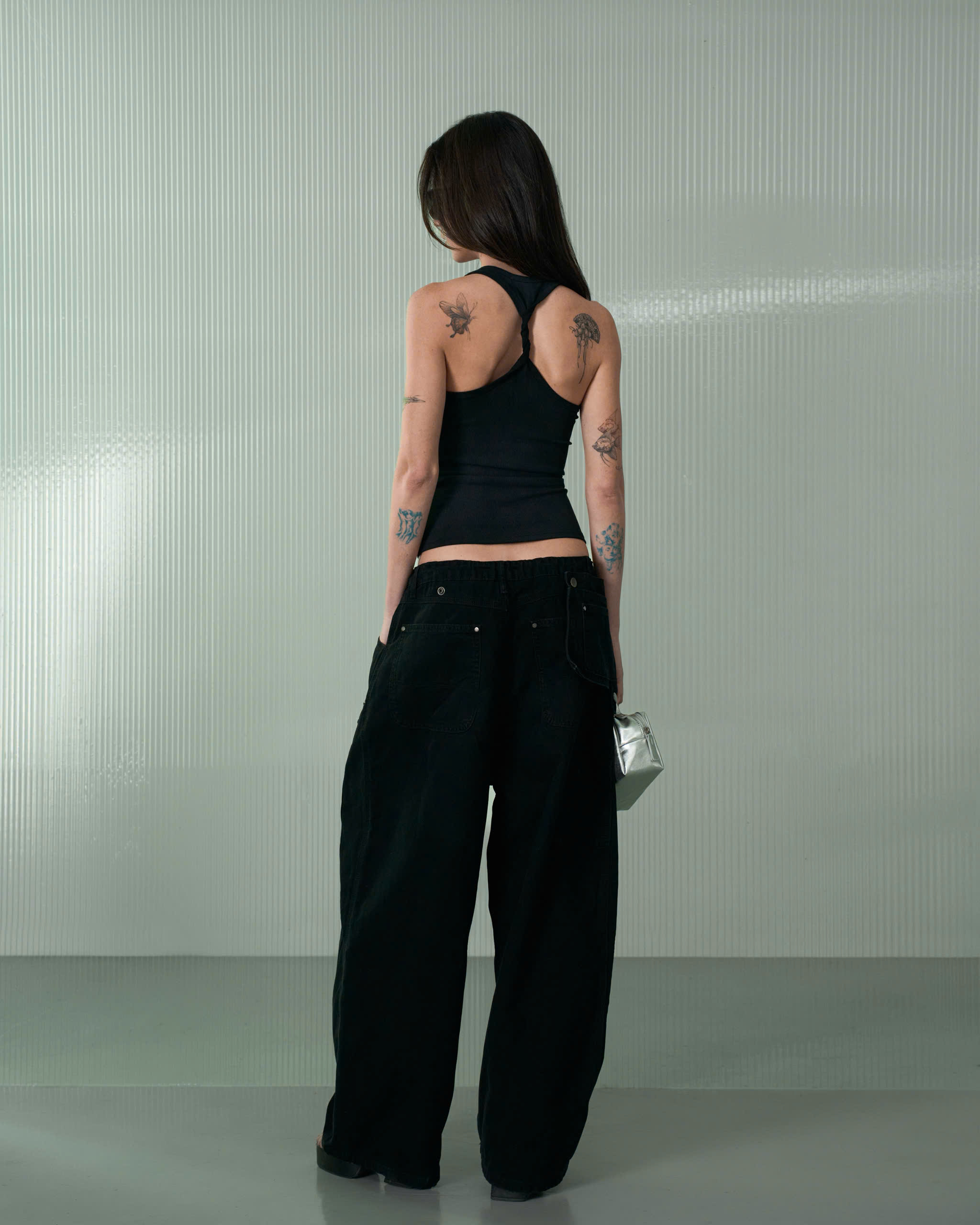 Lennox Jeans (62046200_Quần bò dài nữ ống suông thụng, eo rút dây)