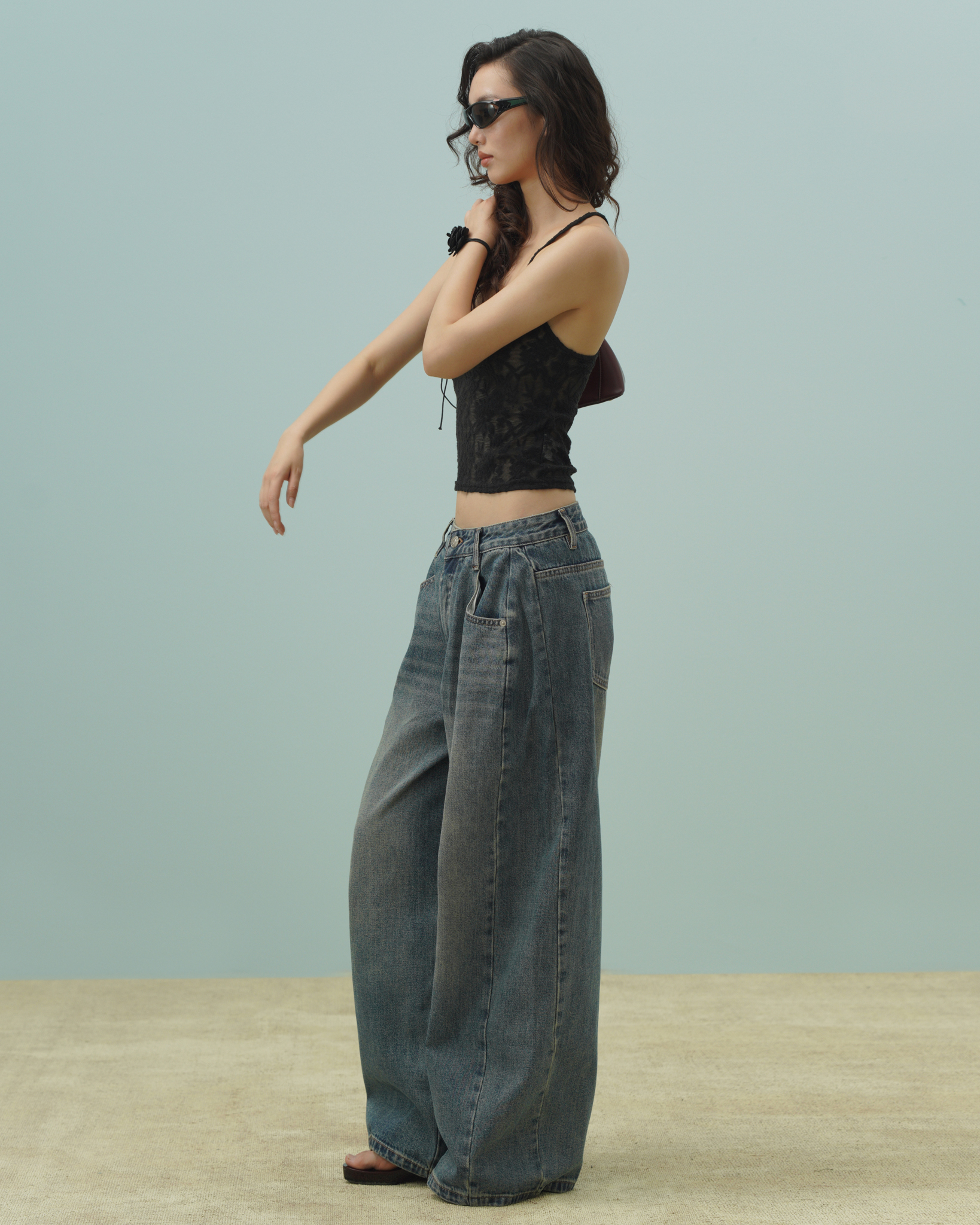 Madder Wide Leg Jeans (62046200_Quần bò dài nữ ống suông thụng, vải dệt thoi)
