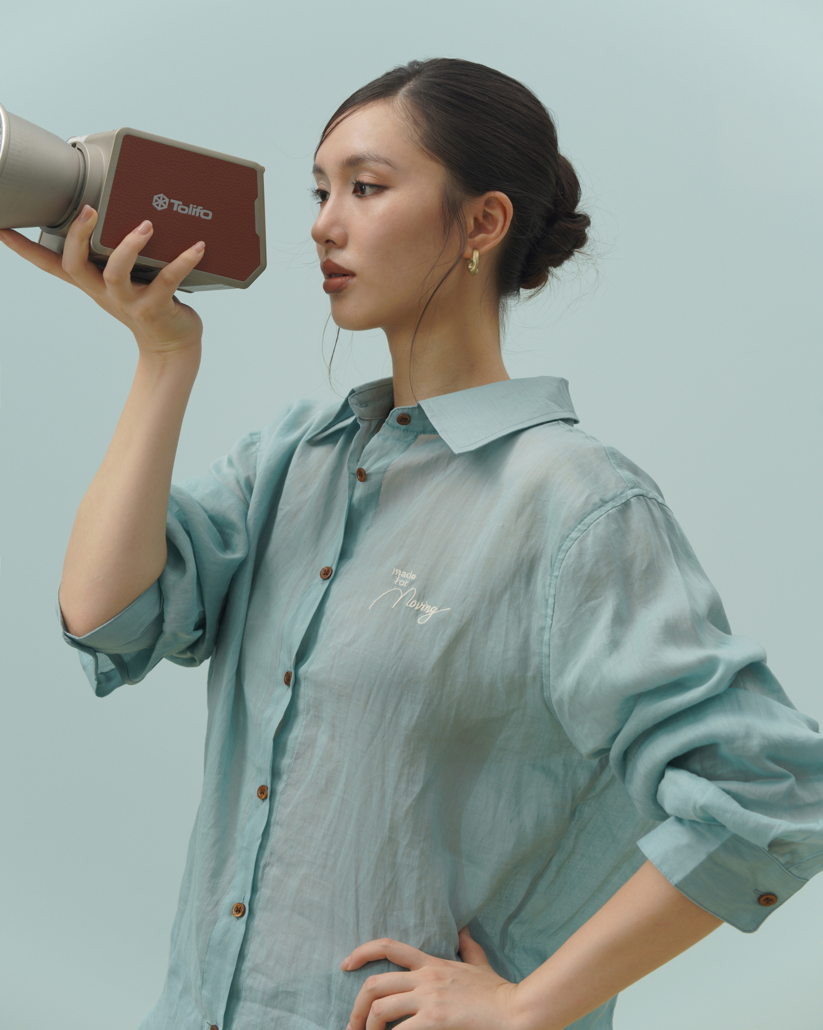 Palamo Ramie Shirt (62069000_Áo sơ mi nữ dài tay dáng suông, từ vải dệt thoi)