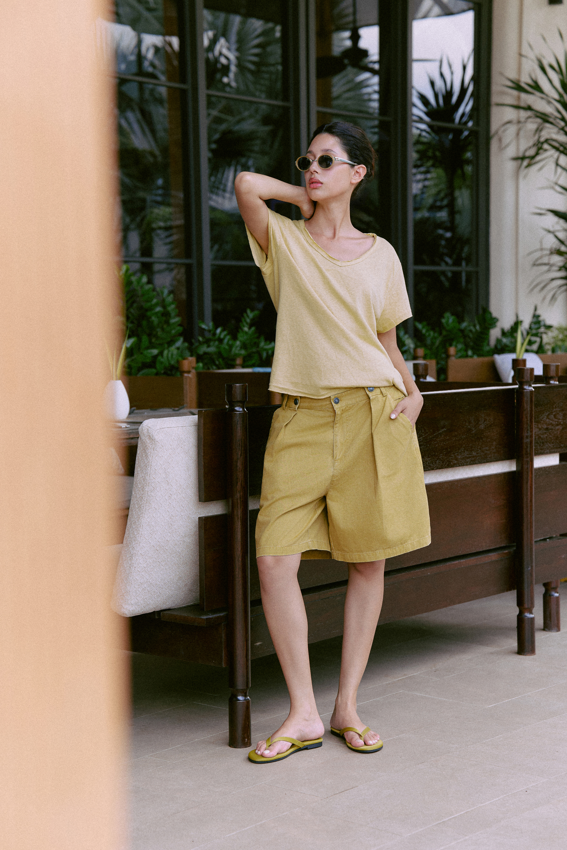Tessy Relaxed Shorts (62046200_Quần short nữ ống rộng, cạp chun phía sau, bằng vải dệt thoi)