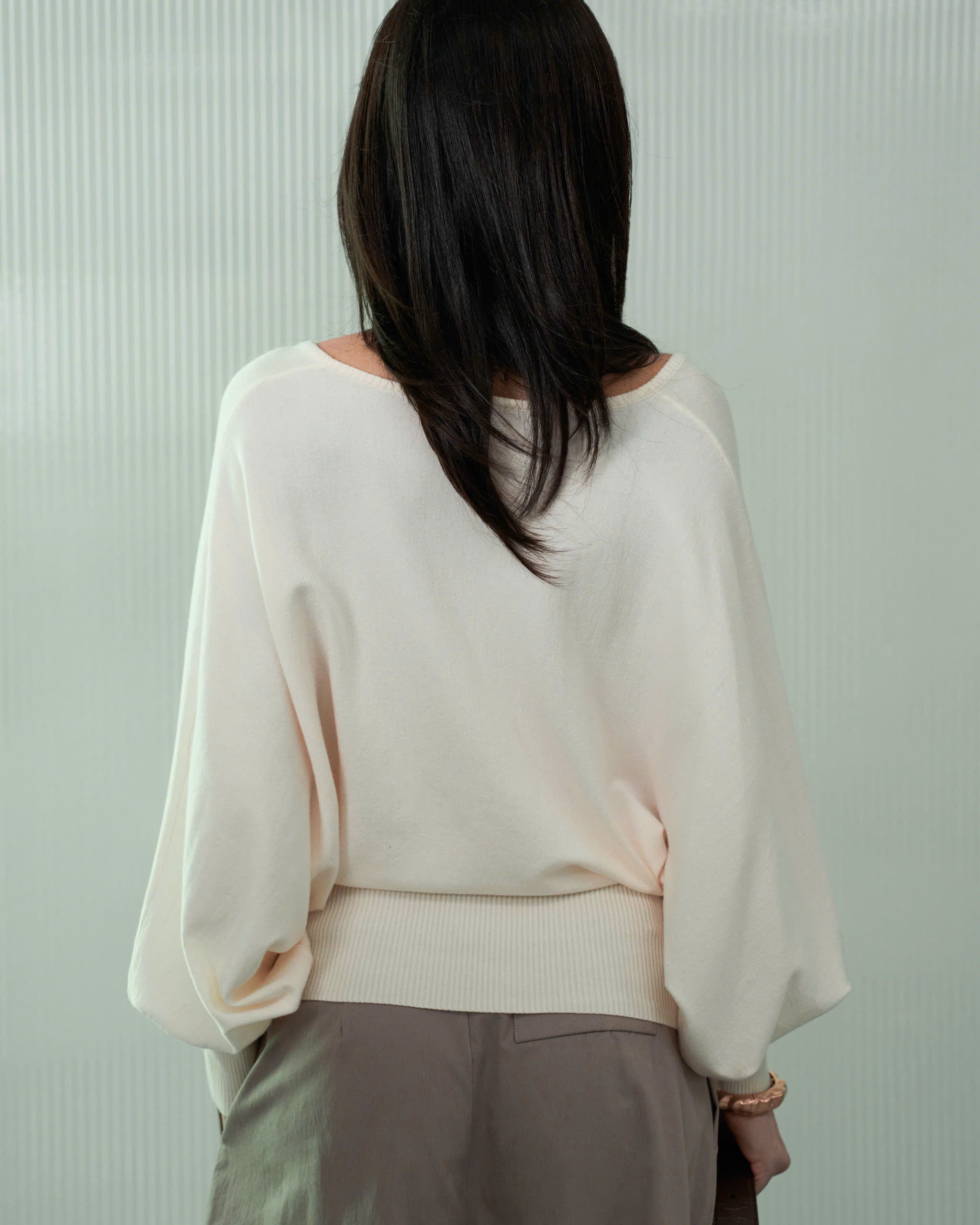 V-neck knit top