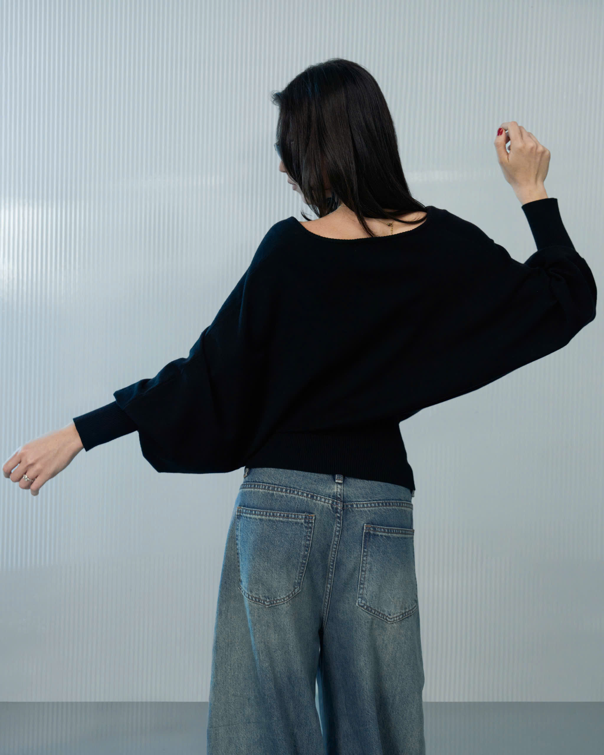 V-neck knit top