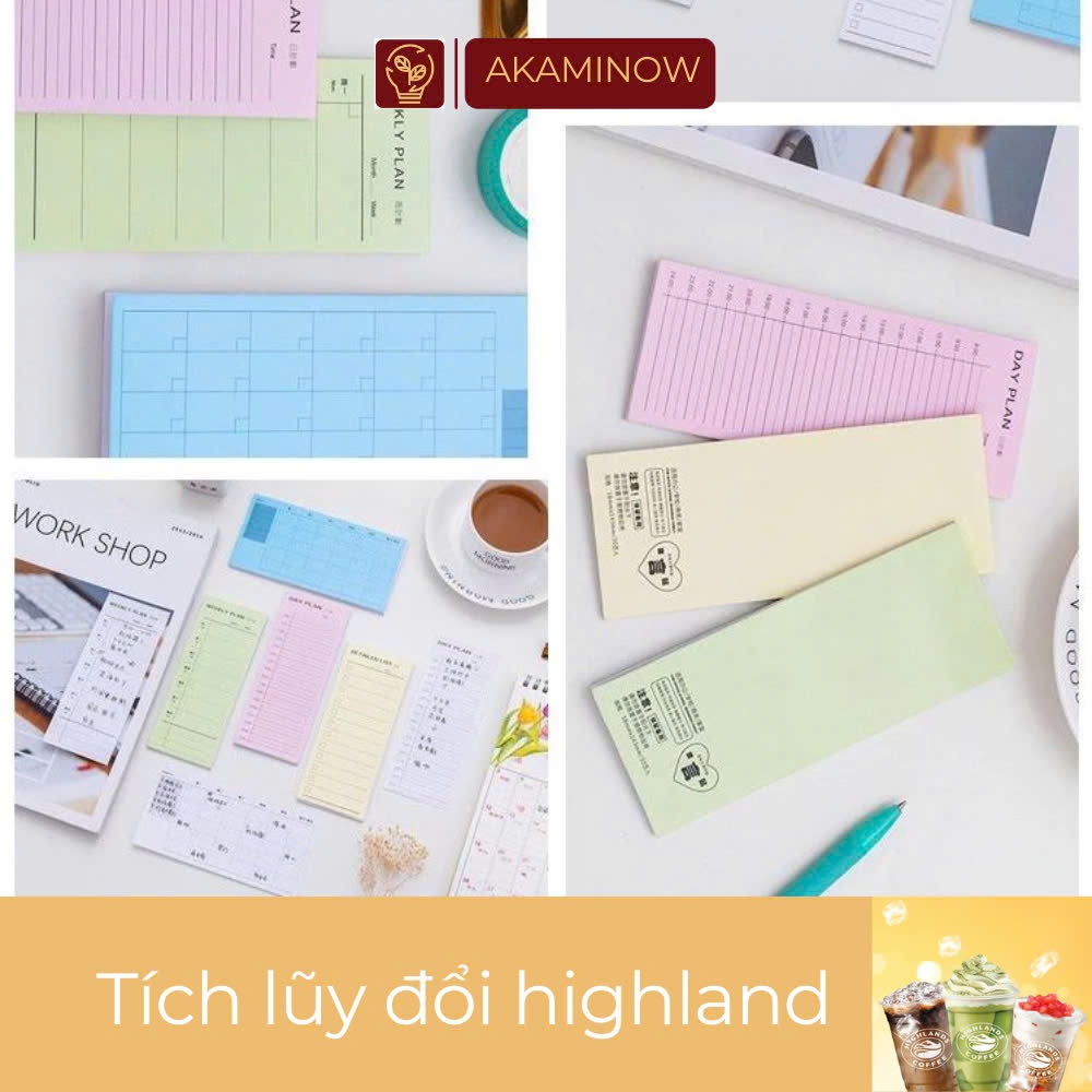 Giấy note lên kế hoạch - Time schedule