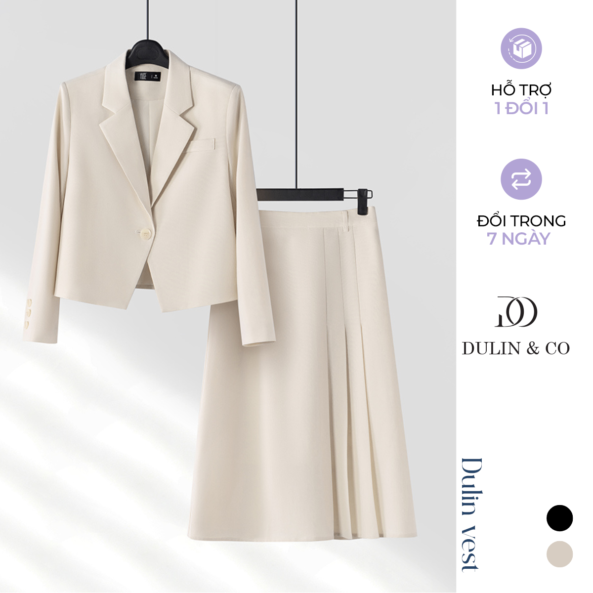 Sét blazer dáng ngắn phối chân váy D02BL0006