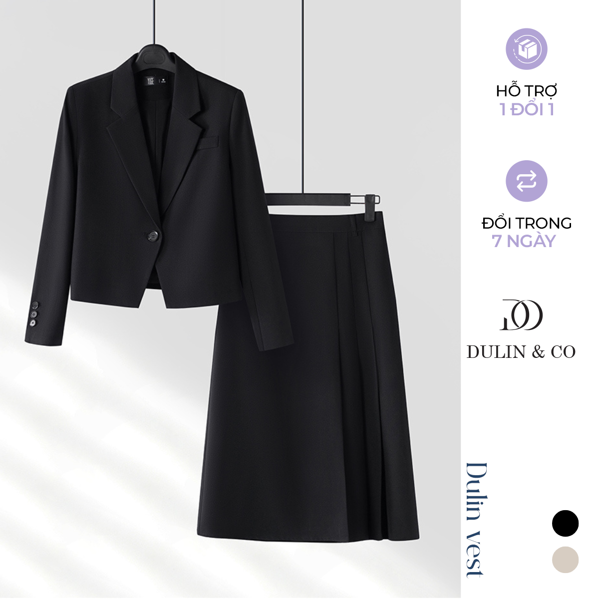 Sét blazer dáng ngắn phối chân váy D02BL0006