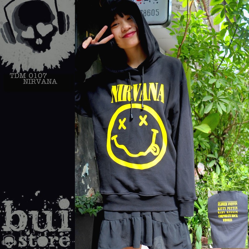 Áo Rock: áo Hoodie chui nỉ dày Nirvana TDM 0107