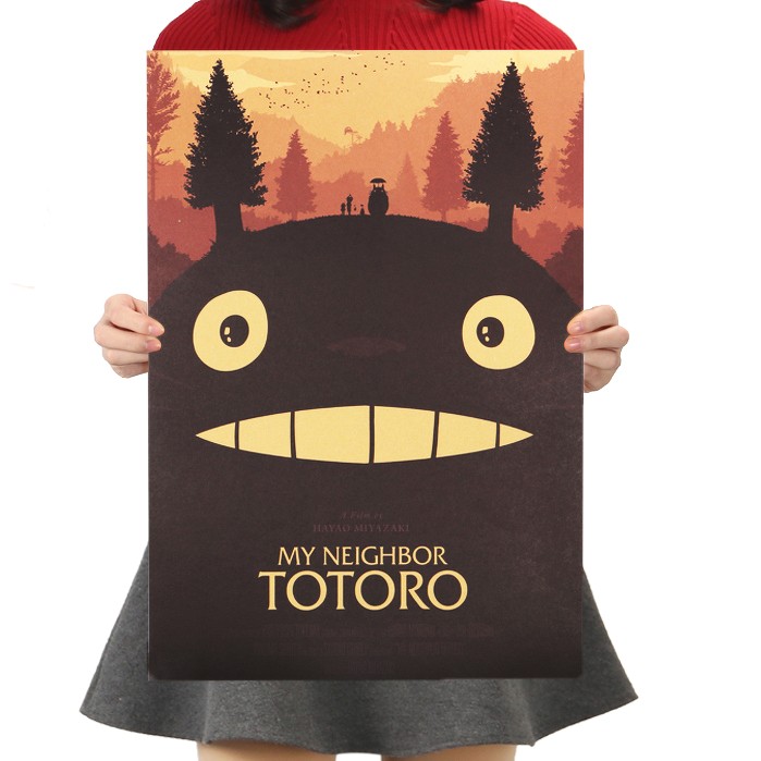 Poster giấy kraft Totoro 01