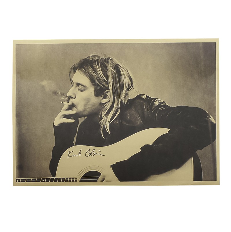 Poster giấy kraft Kurt Cobain - Nirvana 01