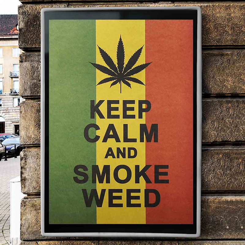 Poster giấy kraft Keep Calm and Smoke Weed 01