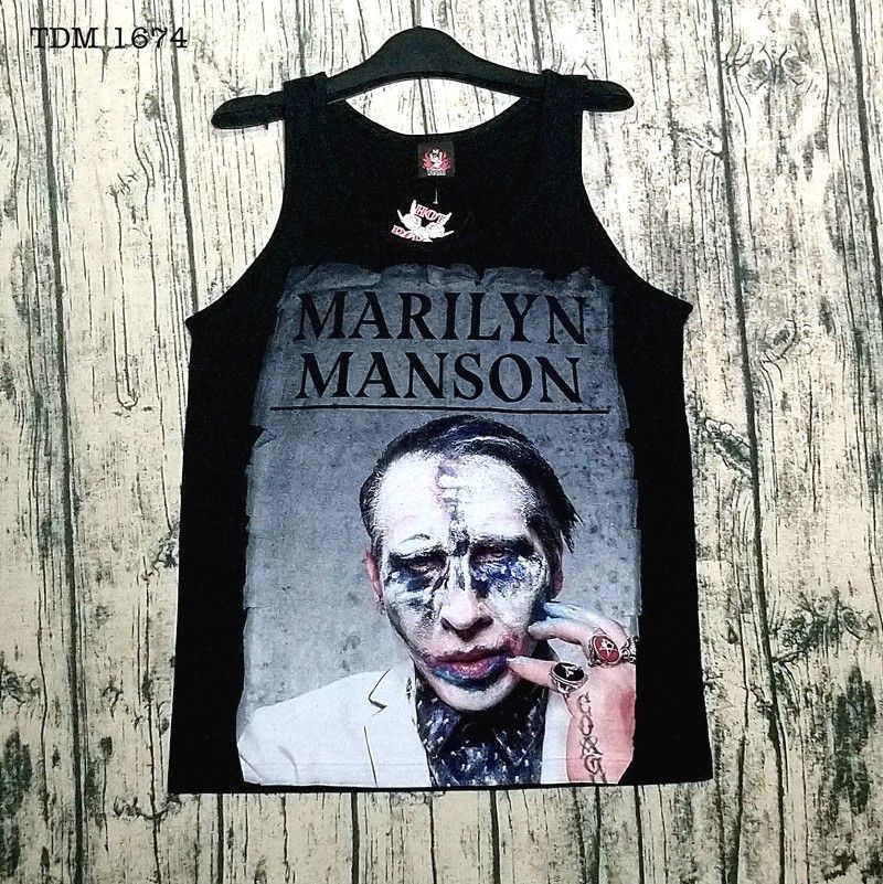 Áo Rock: áo Tanktop Marilyn Manson TDM 1674 - Đen - L