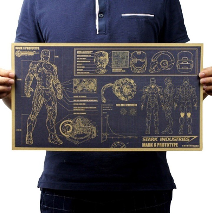 Poster giấy kraft Iron man 01