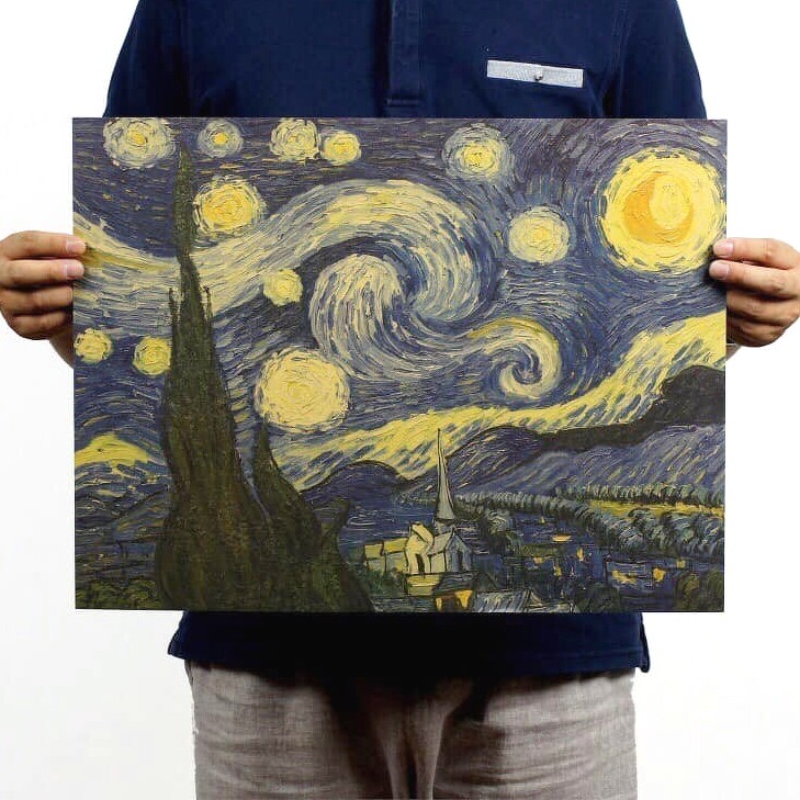 Poster giấy kraft Starry Night