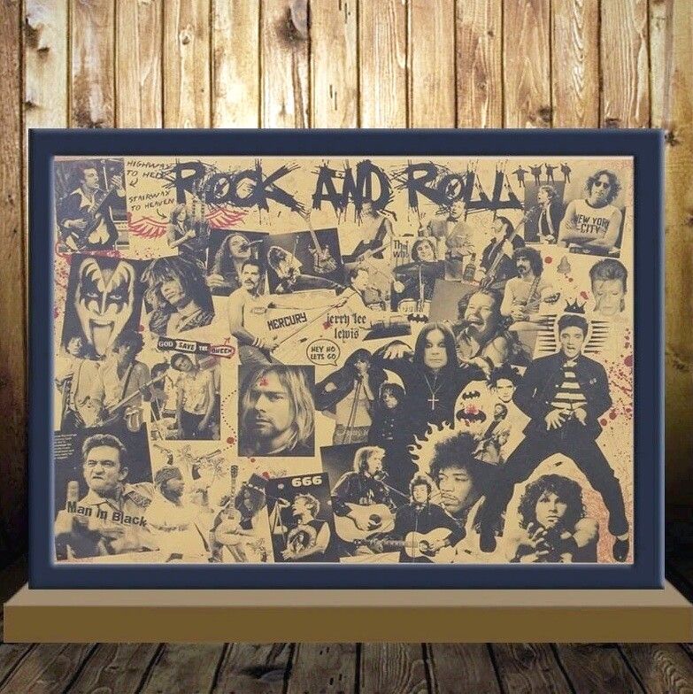 Poster giấy Kraft ROCK AND ROLL