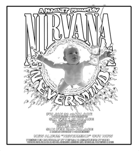 Áo Rock: áo phông trắng Nirvana HR 170T