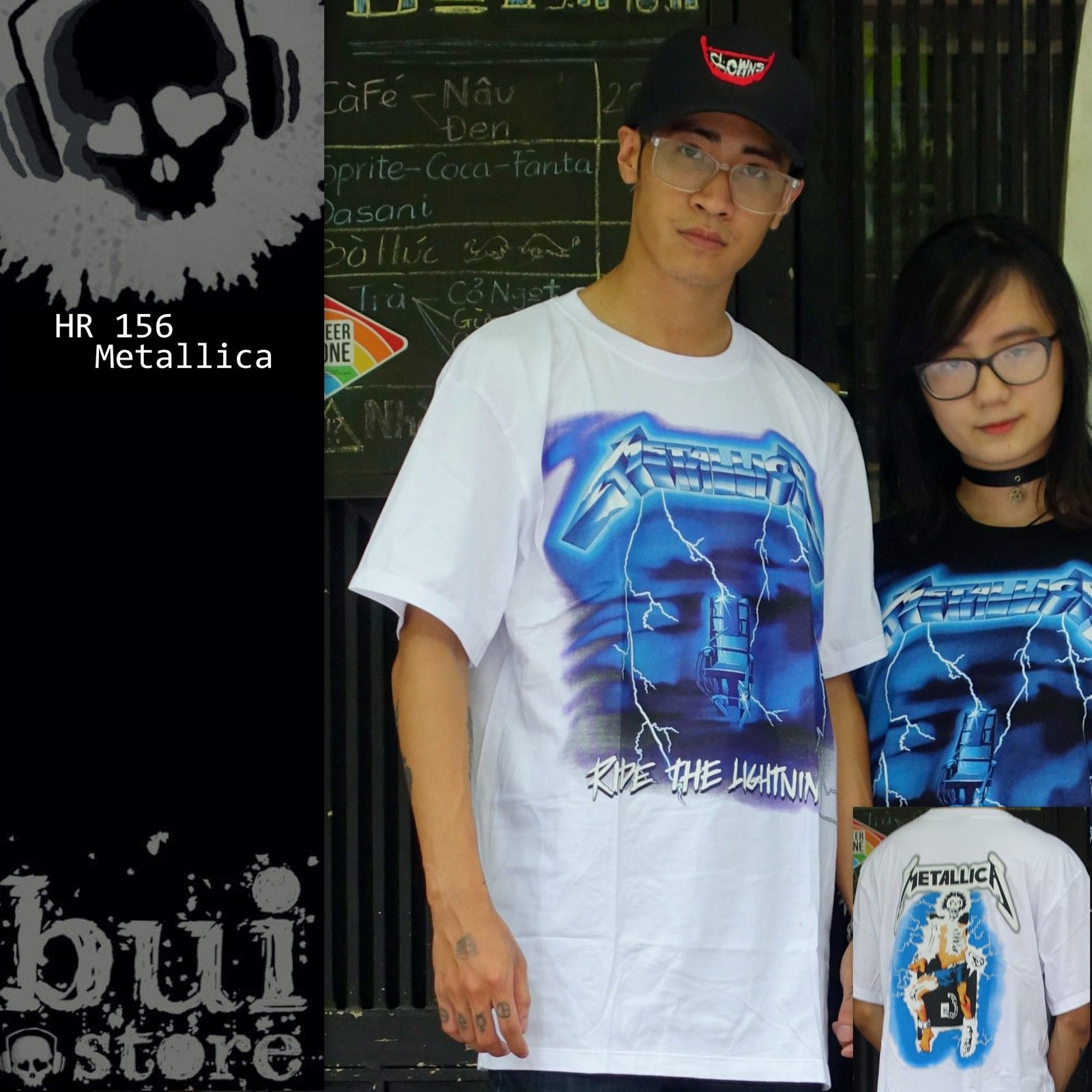 Áo Rock: áo phông Metallica HR156 - Trắng - XL