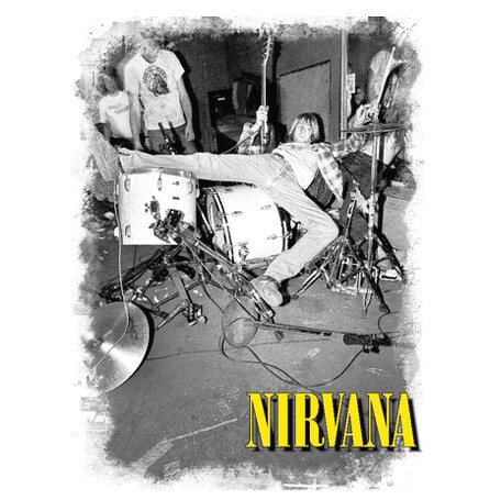 Áo Rock: áo phông trắng Nirvana HR 150T