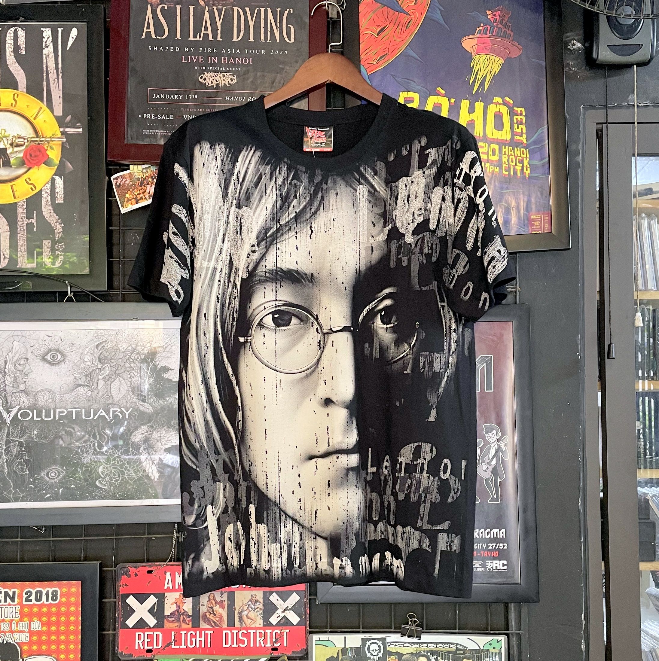 Áo Rock: áo phông John Lennon ROX D-08 in tràn