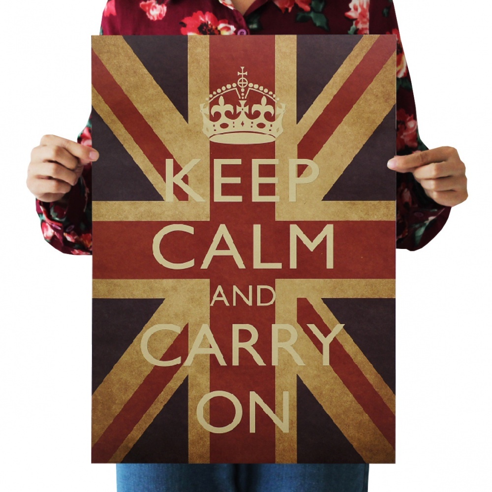 Poster giấy kraft Keep Calm and Carry On