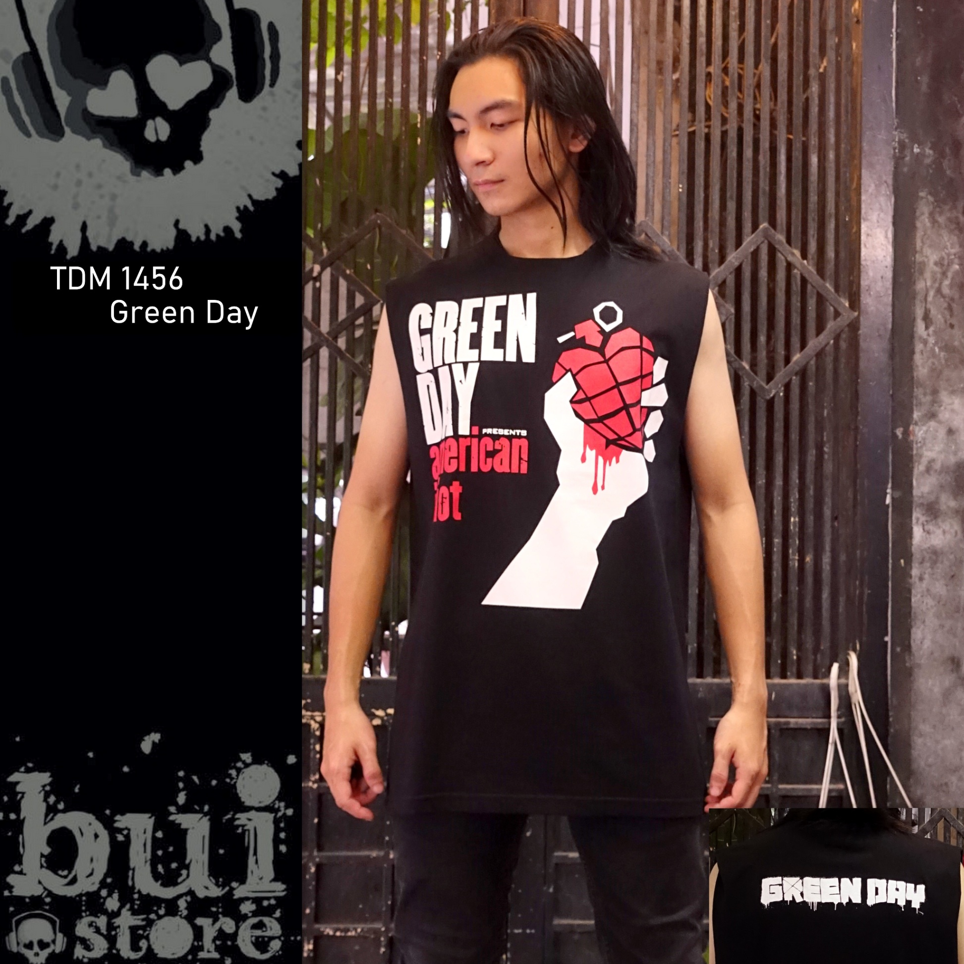 Áo Rock: áo không tay Green Day TDM 1456