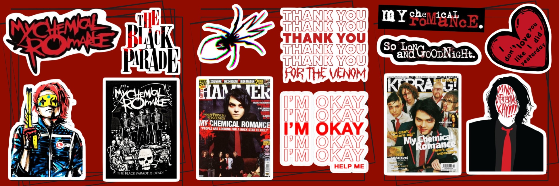 Sticker My Chemical Romance 03 - combo 13 chiếc khác nhau - Sticker 13