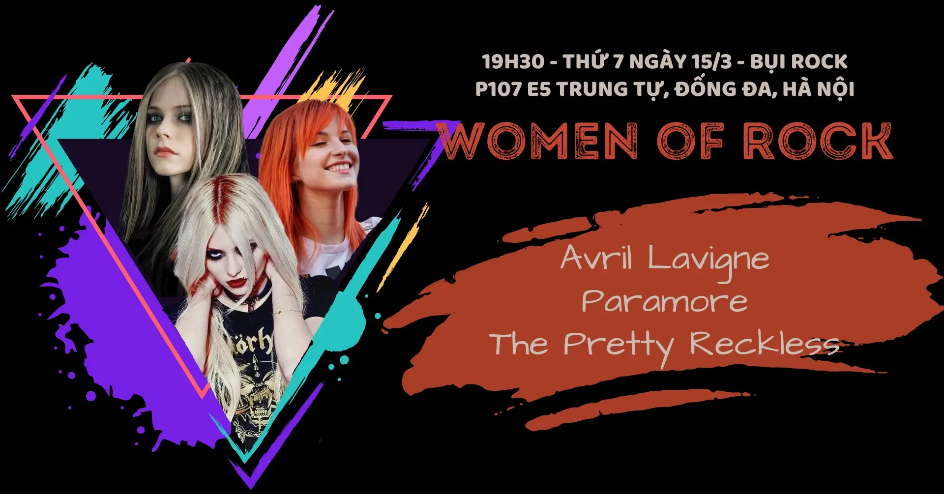 Vé Women of Rock: Avril Lavigne, Paramore & The Pretty Reckless 15/3/2025