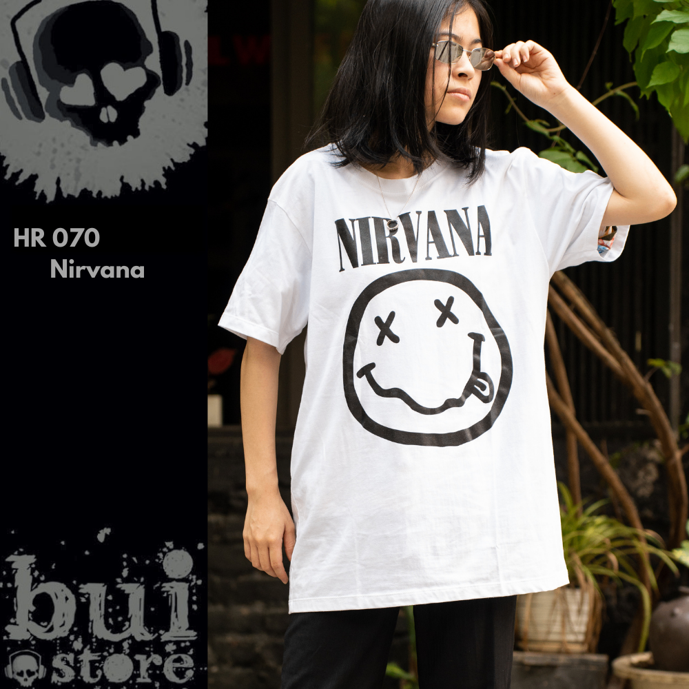 Áo Rock: áo phông trắng Nirvana HR 070