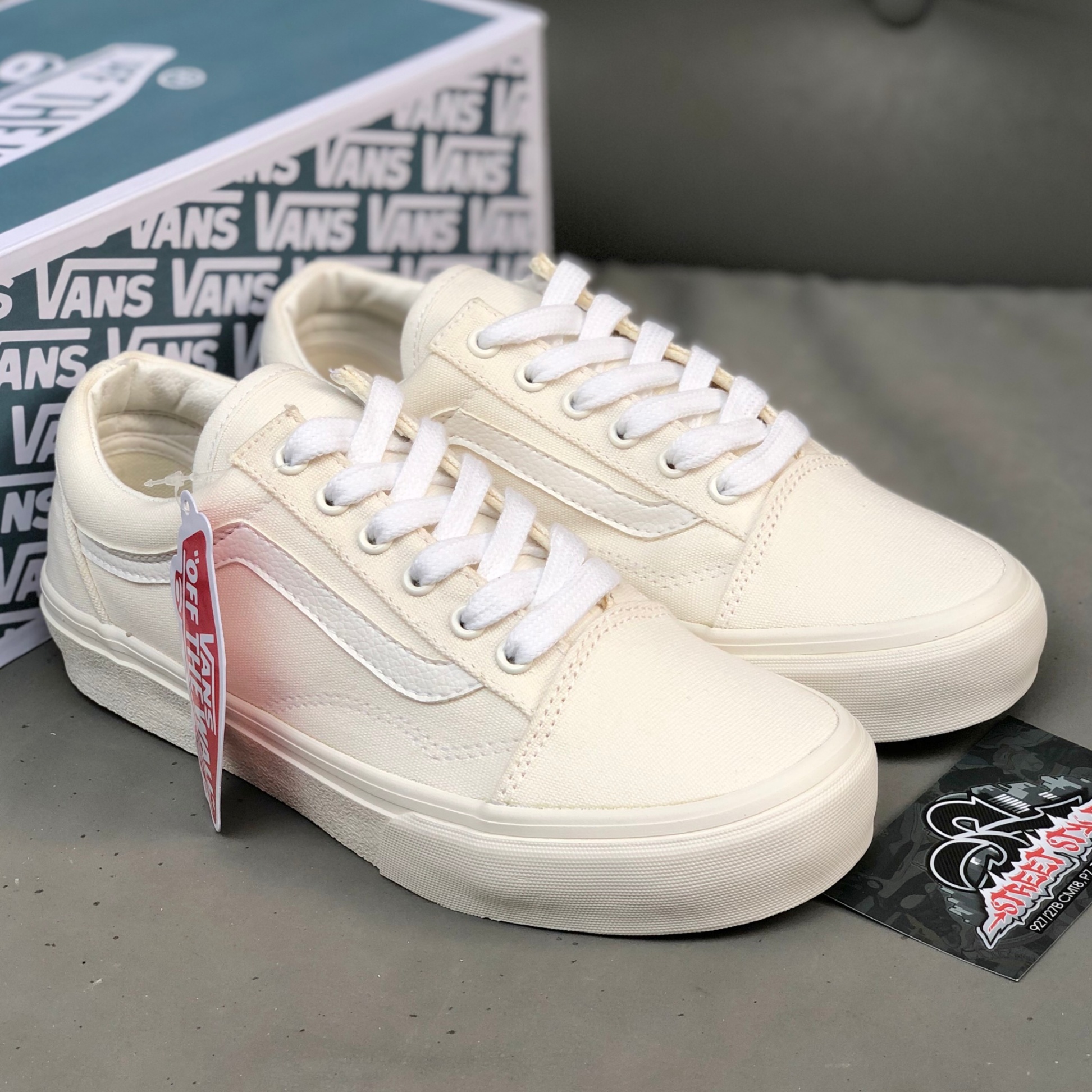 Vans Old Skool White Womens Giày Vans Old Skool All White (CÓ SẵN)
