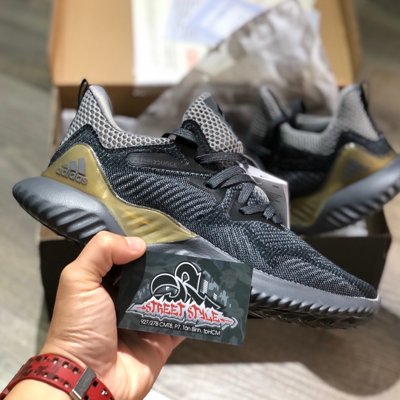 Giày Adidas Alphabounce Beyond Dark Black Yellow (ORDER)